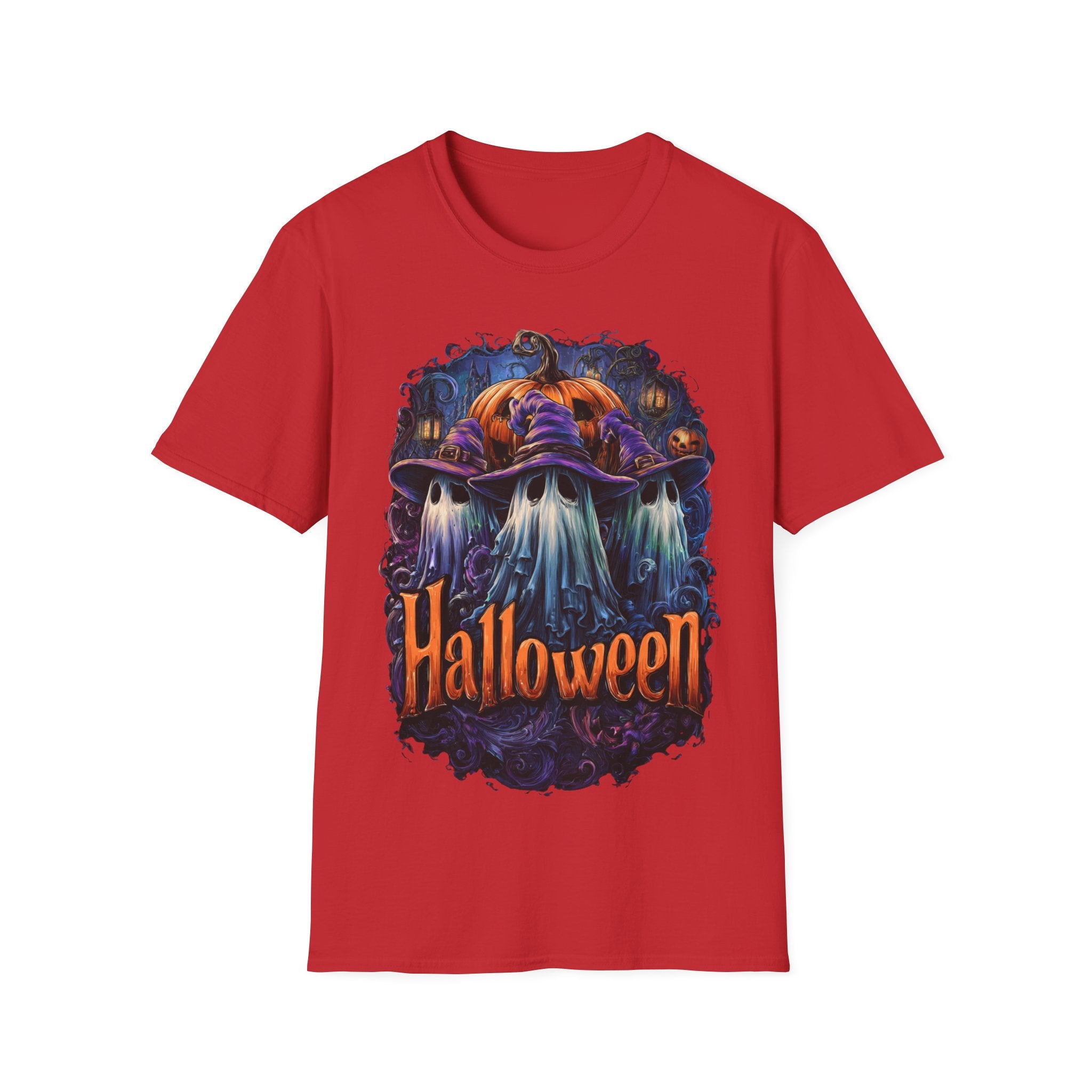 Witch Hat Ghosts Halloween Shirt – Spooky Pumpkin Ghost Tee, Cute Haunted Aesthetic Fall Graphic Tee