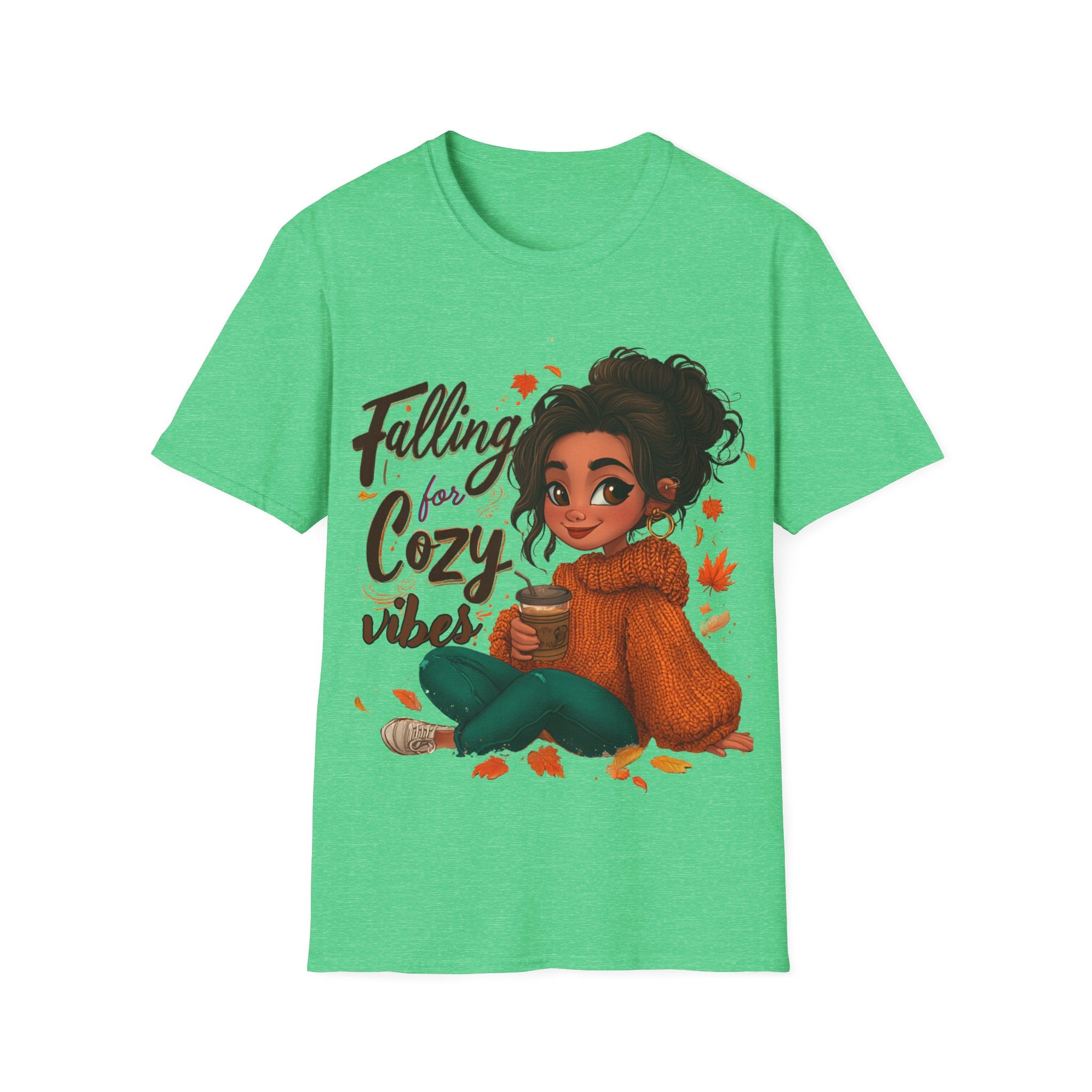 Falling Cozy Vibes Shirt | Cute Fall T-Shirt | Cozy Autumn Graphic Tee | Pumpkin Season Outfit | Unisex Top