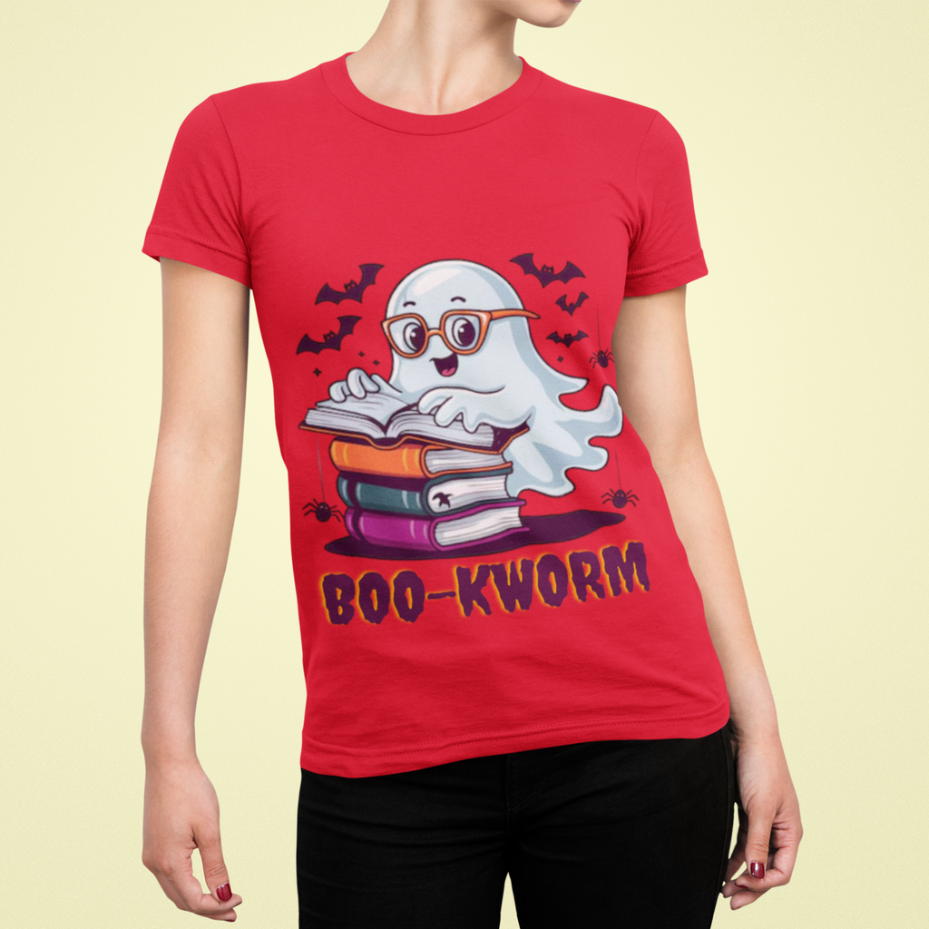 Boo-Kworm T-Shirt – Funny Halloween Book Lover Graphic Tee | Unisex Cotton Shirt