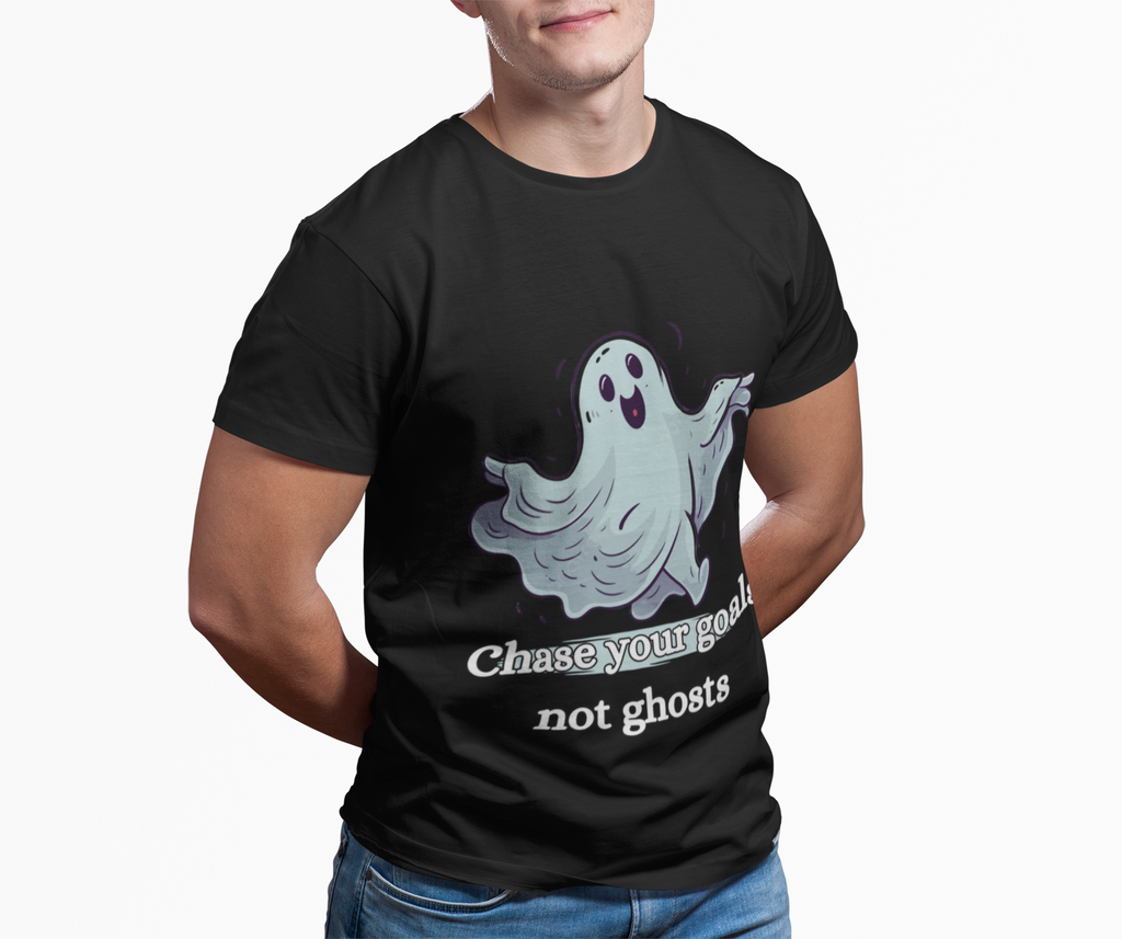 Chase Your Goals Not Ghosts Shirt – Funny Motivational Halloween Graphic Tee