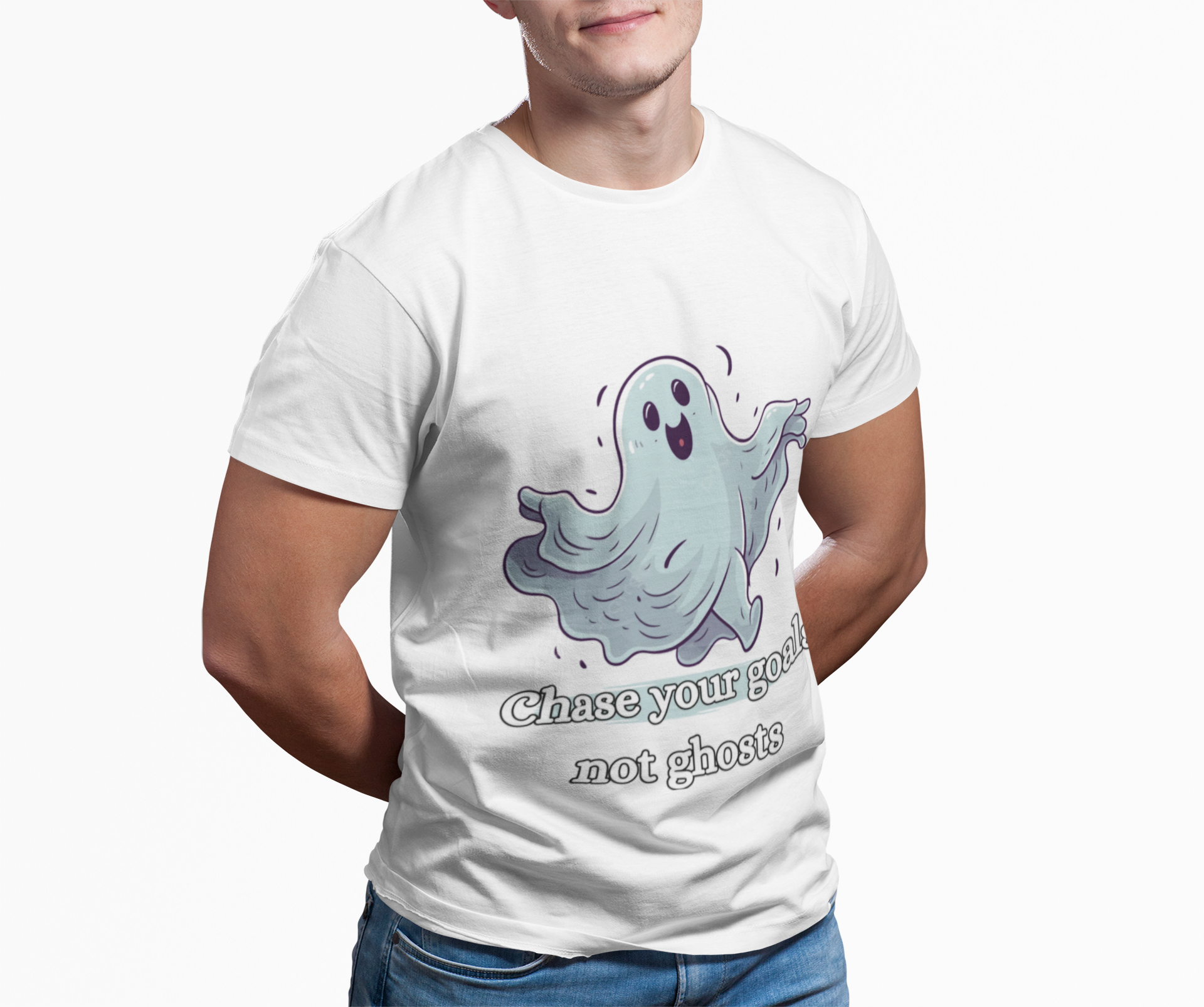 Chase Your Goals Not Ghosts Shirt – Funny Motivational Halloween Graphic Tee