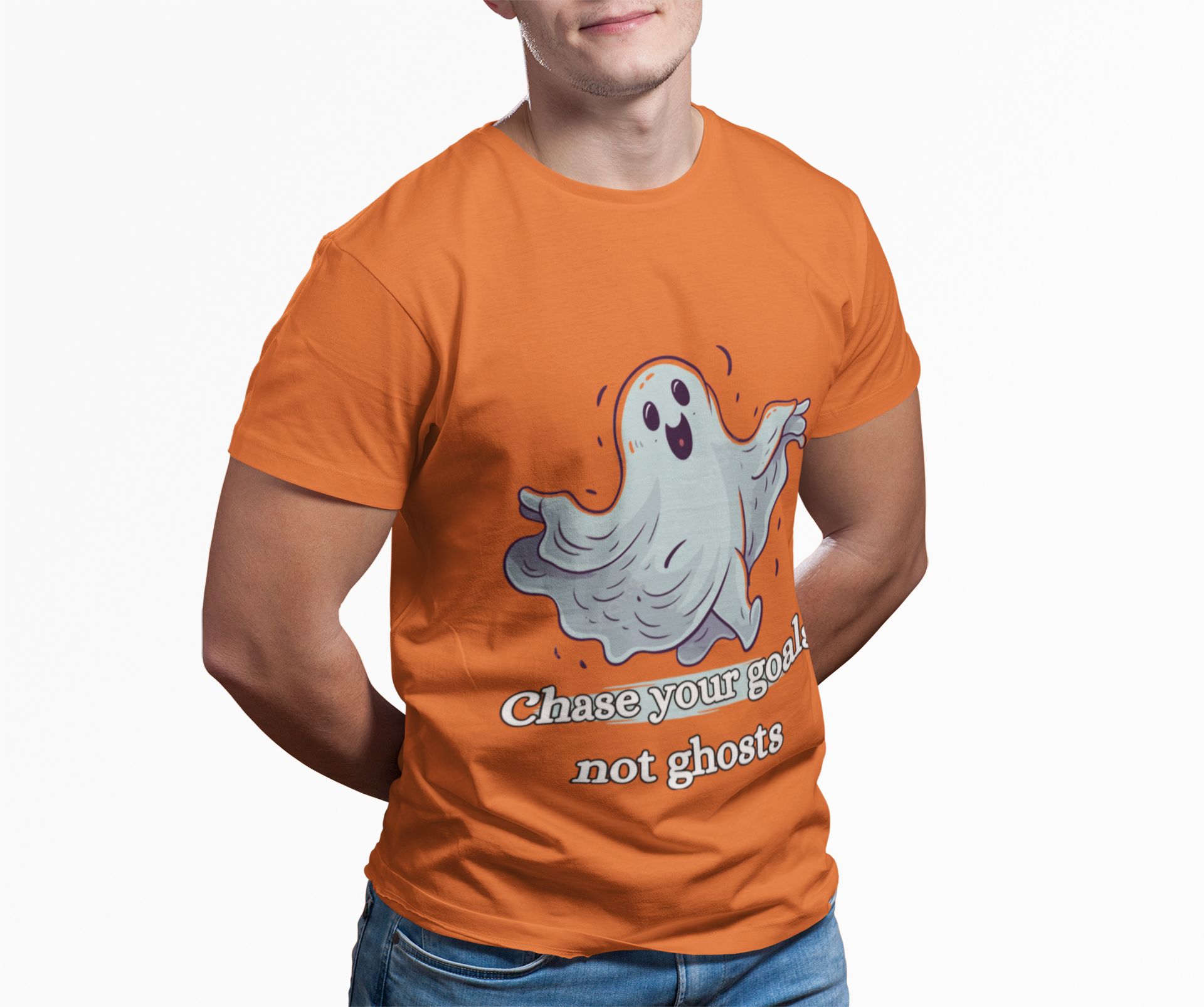 Chase Your Goals Not Ghosts Shirt – Funny Motivational Halloween Graphic Tee