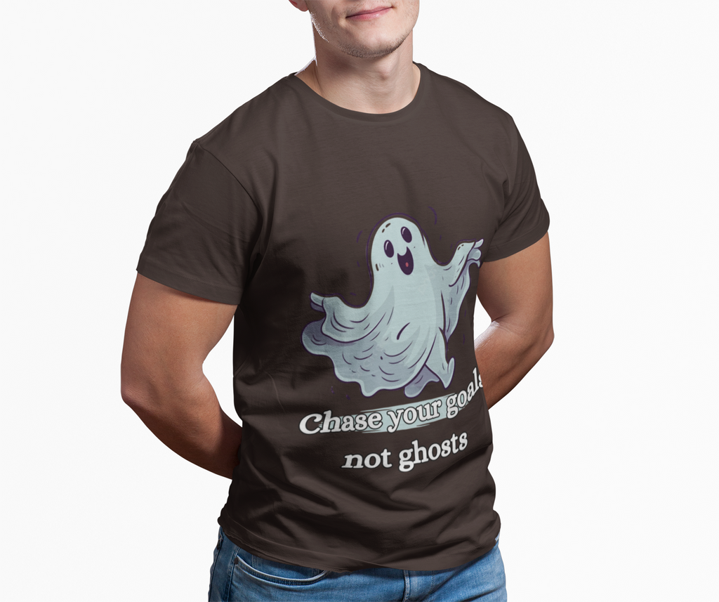 Chase Your Goals Not Ghosts Shirt – Funny Motivational Halloween Graphic Tee
