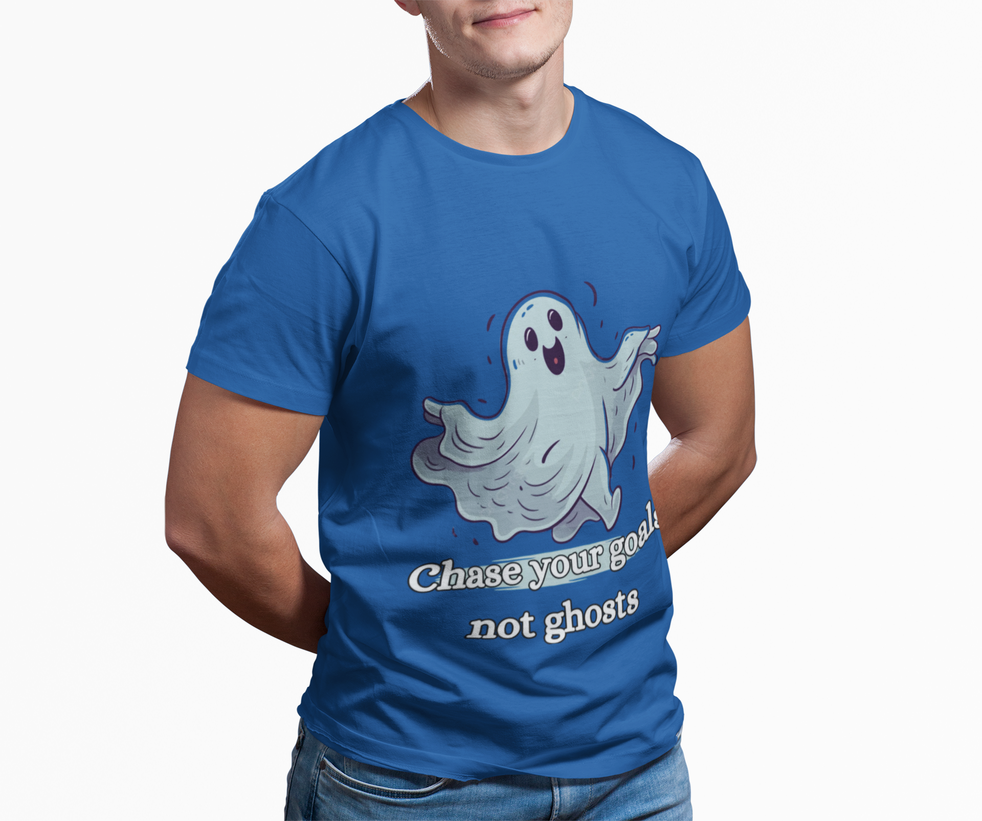 Chase Your Goals Not Ghosts Shirt – Funny Motivational Halloween Graphic Tee