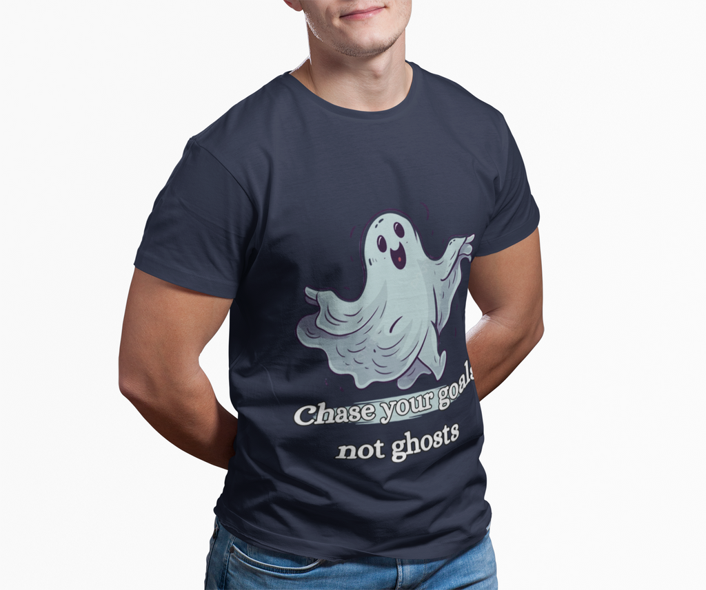 Chase Your Goals Not Ghosts Shirt – Funny Motivational Halloween Graphic Tee