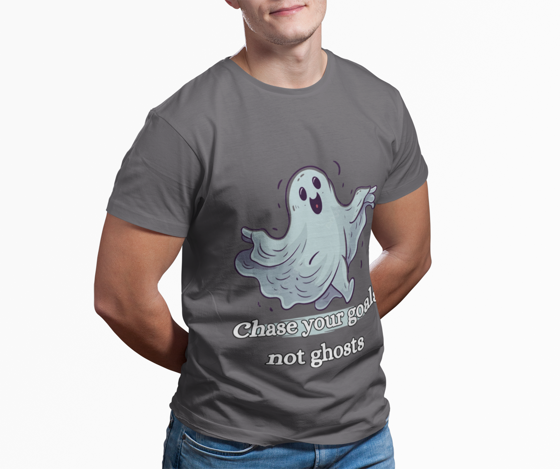 Chase Your Goals Not Ghosts Shirt – Funny Motivational Halloween Graphic Tee