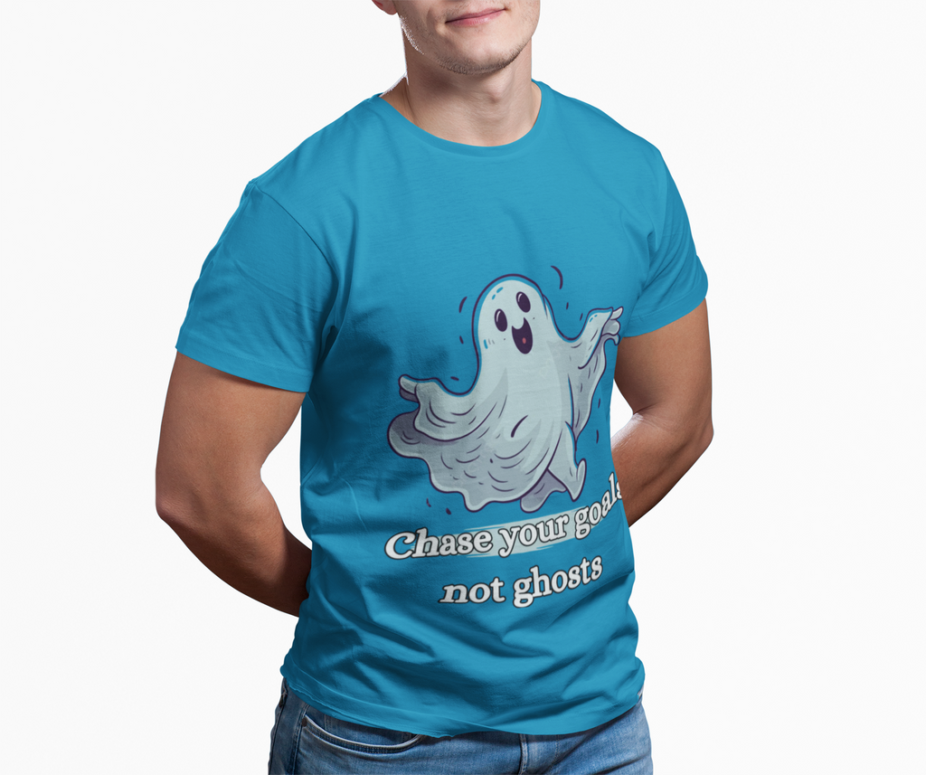 Chase Your Goals Not Ghosts Shirt – Funny Motivational Halloween Graphic Tee