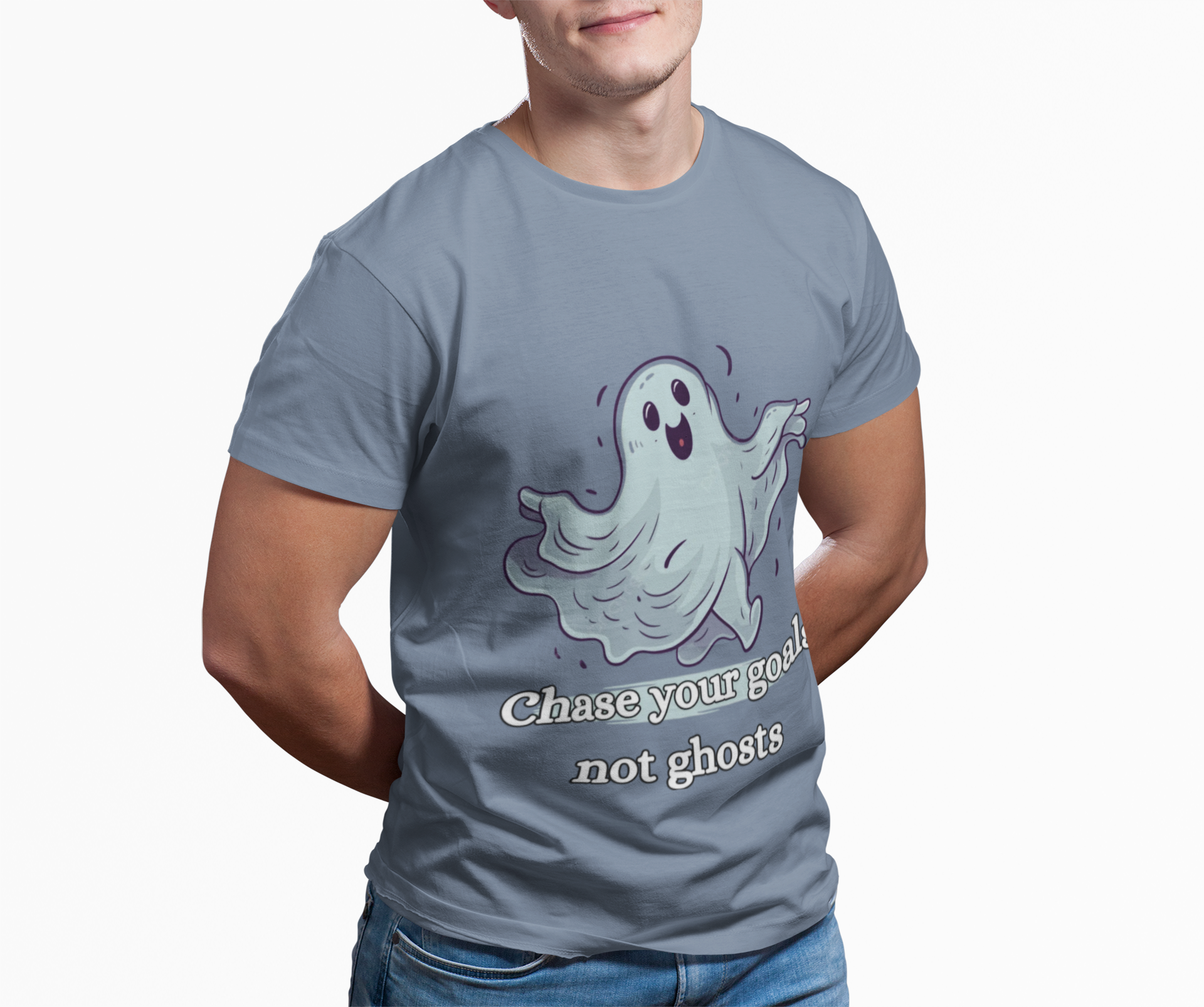 Chase Your Goals Not Ghosts Shirt – Funny Motivational Halloween Graphic Tee