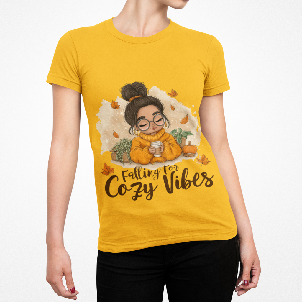 Falling Cozy Vibes Shirt | Autumn T-Shirt | Cozy Fall Graphic Tee | Cute Pumpkin Season Outfit | Unisex Top