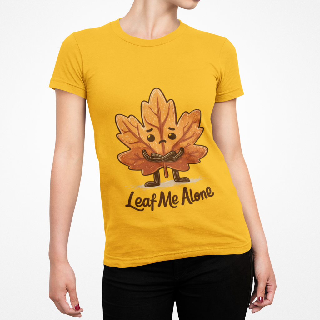 Leaf Me Alone Shirt | Funny Fall T-Shirt | Autumn Pun Graphic Tee | Cozy Pumpkin Season Unisex Top | Gift for Her or Him