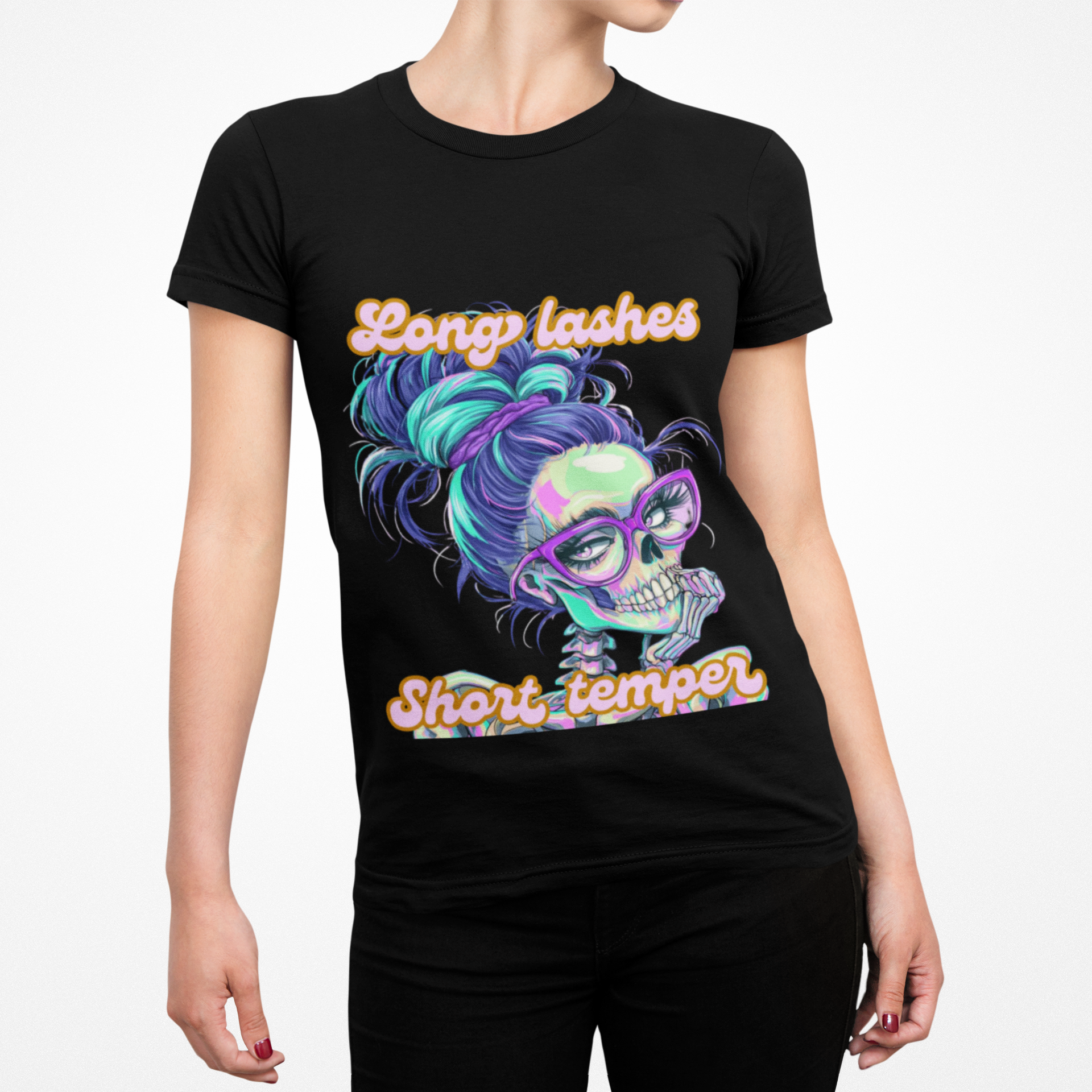 Long Lashes Short Temper Shirt | Funny Makeup T-Shirt | Sassy Beauty Graphic Tee | Lash Lover Gift | Unisex Top