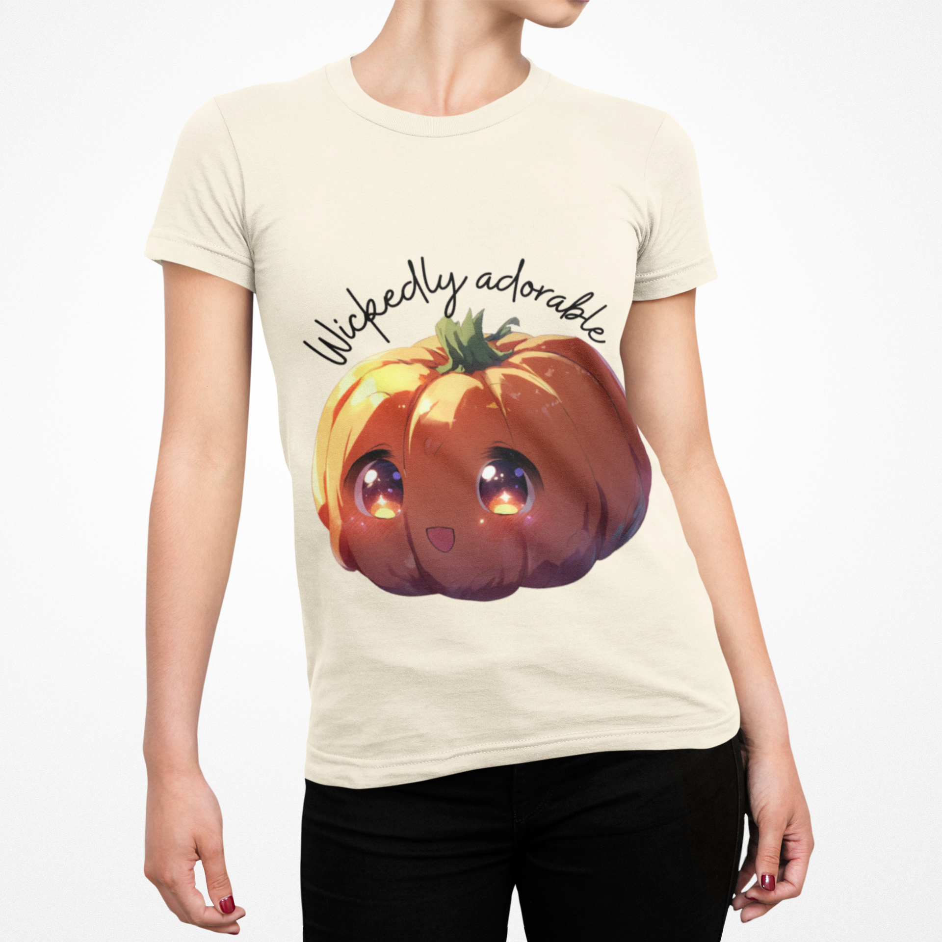 Wickedly Adorable Shirt | Cute Halloween T-Shirt | pumpkin head Graphic Tee | Spooky Season Outfit | Fall Party Topv