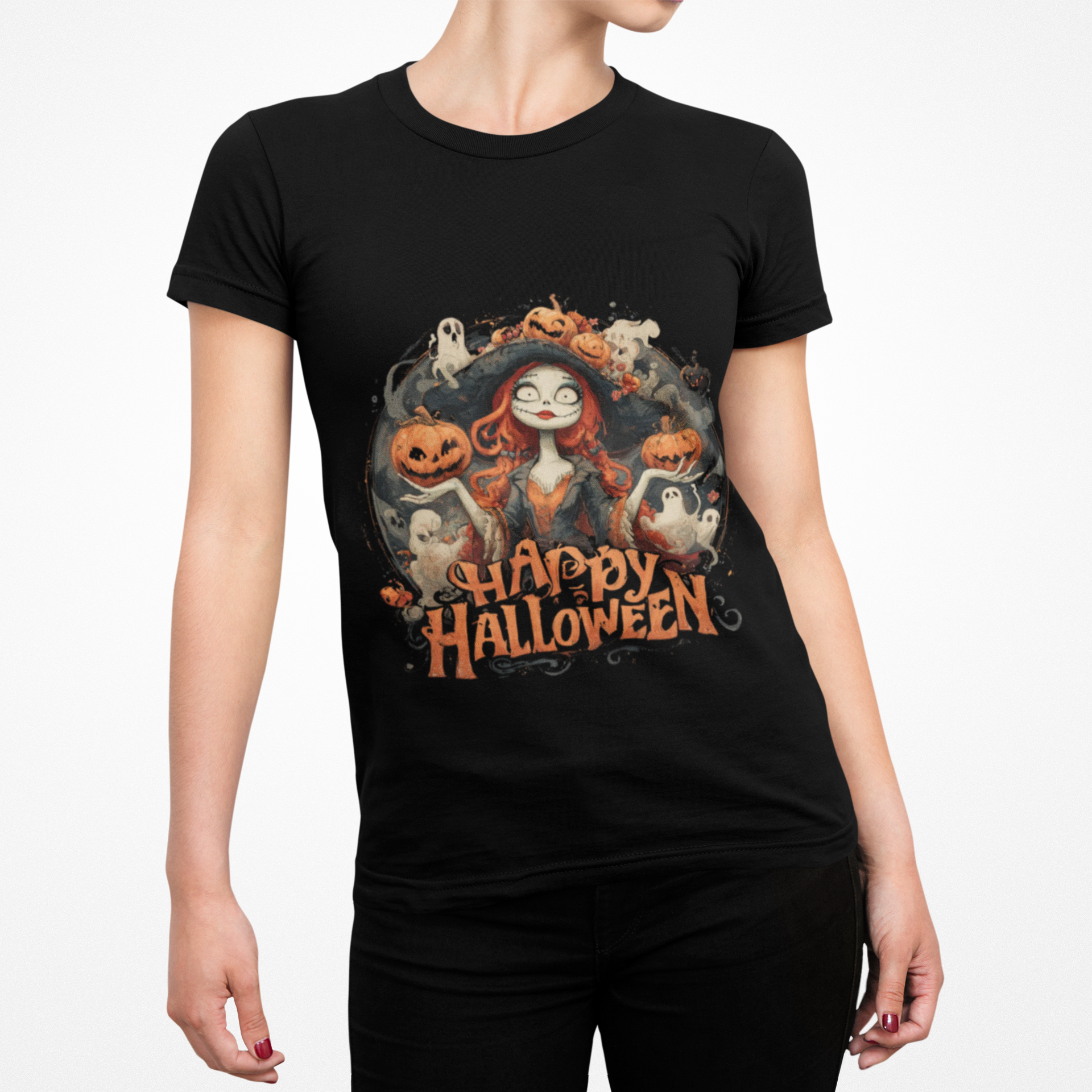 Happy Halloween Witch Shirt – Spooky Cute Pumpkin Witch Tee, Vintage Halloween Aesthetic Graphic Shirt
