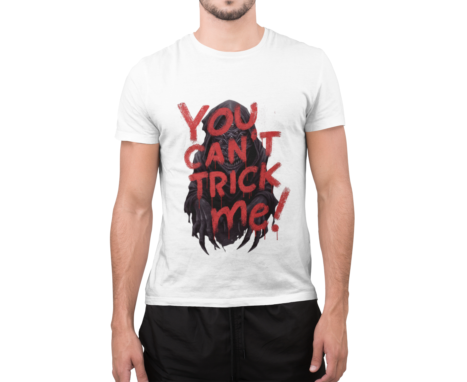You Can’t Trick Me Tee – Creepy Grim Reaper Halloween Shirt - Everyday Unisex Cotton T-Shirt – Comfortable, Modern Fit, Long-Lasting Wear
