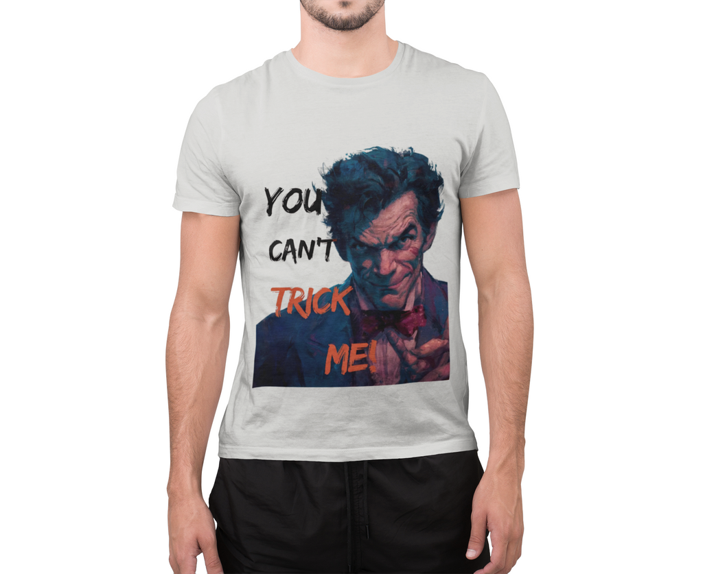 Halloween Graphic T-Shirt – Unisex Softstyle T-Shirt - “You Can’t Trick Me”.