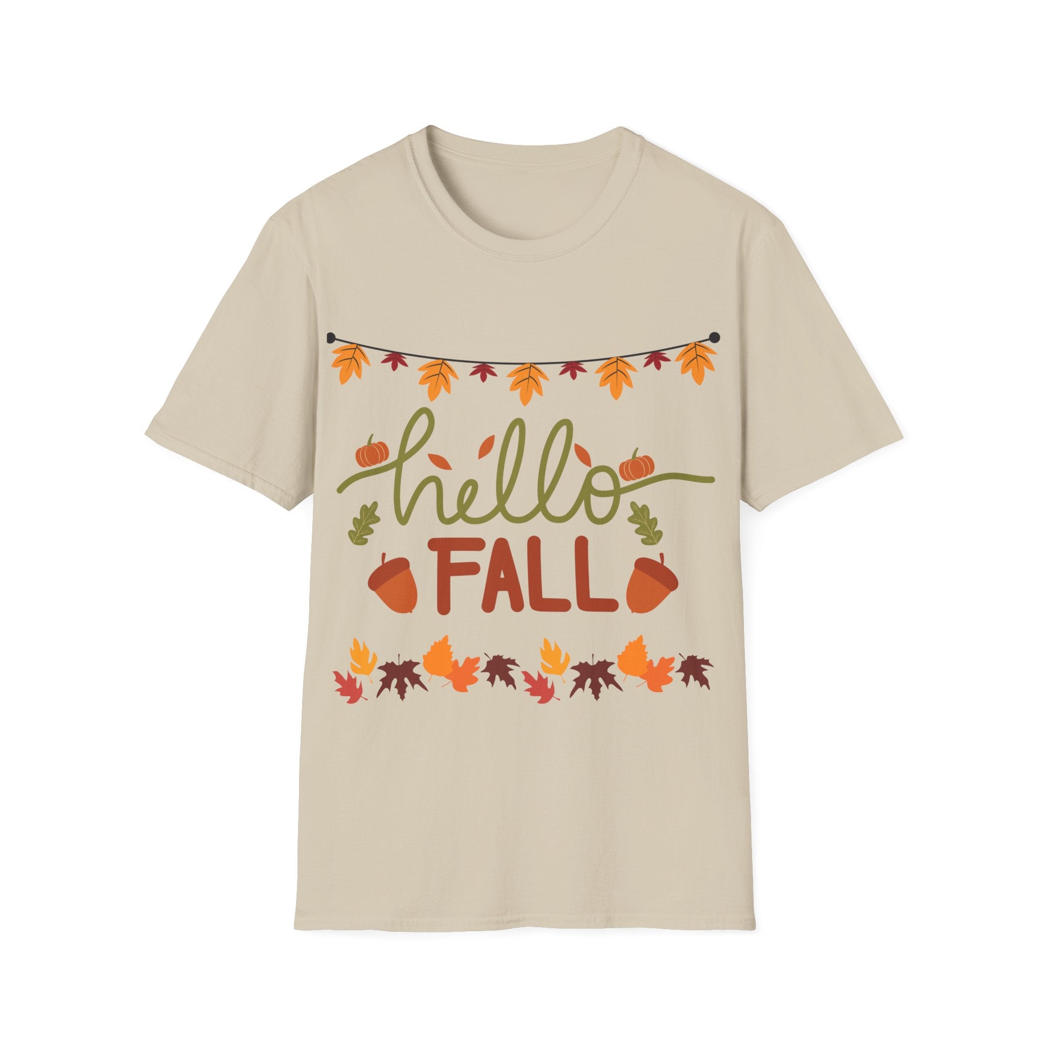 Hello Fall T-Shirt – Cute Autumn Graphic Tee | Cozy Pumpkin Season Unisex Shir