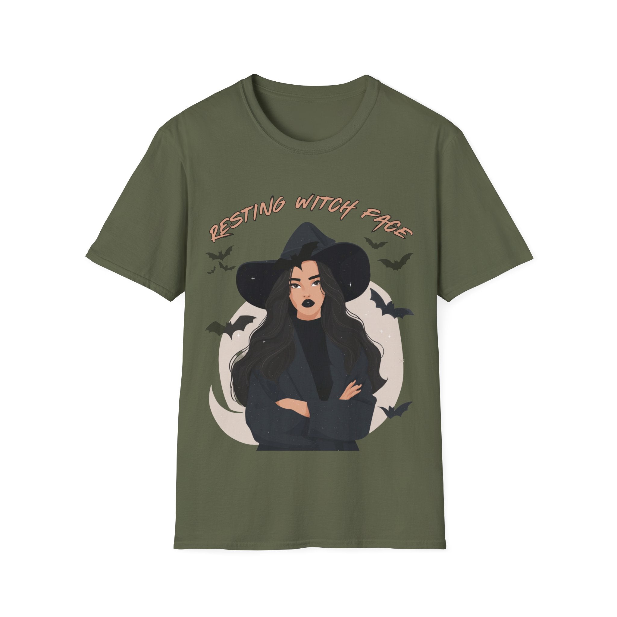Resting Witch Face T-Shirt – Funny Halloween Graphic Tee for Women & Men | Unisex Cotton Shirt Softstyle T-Shirt