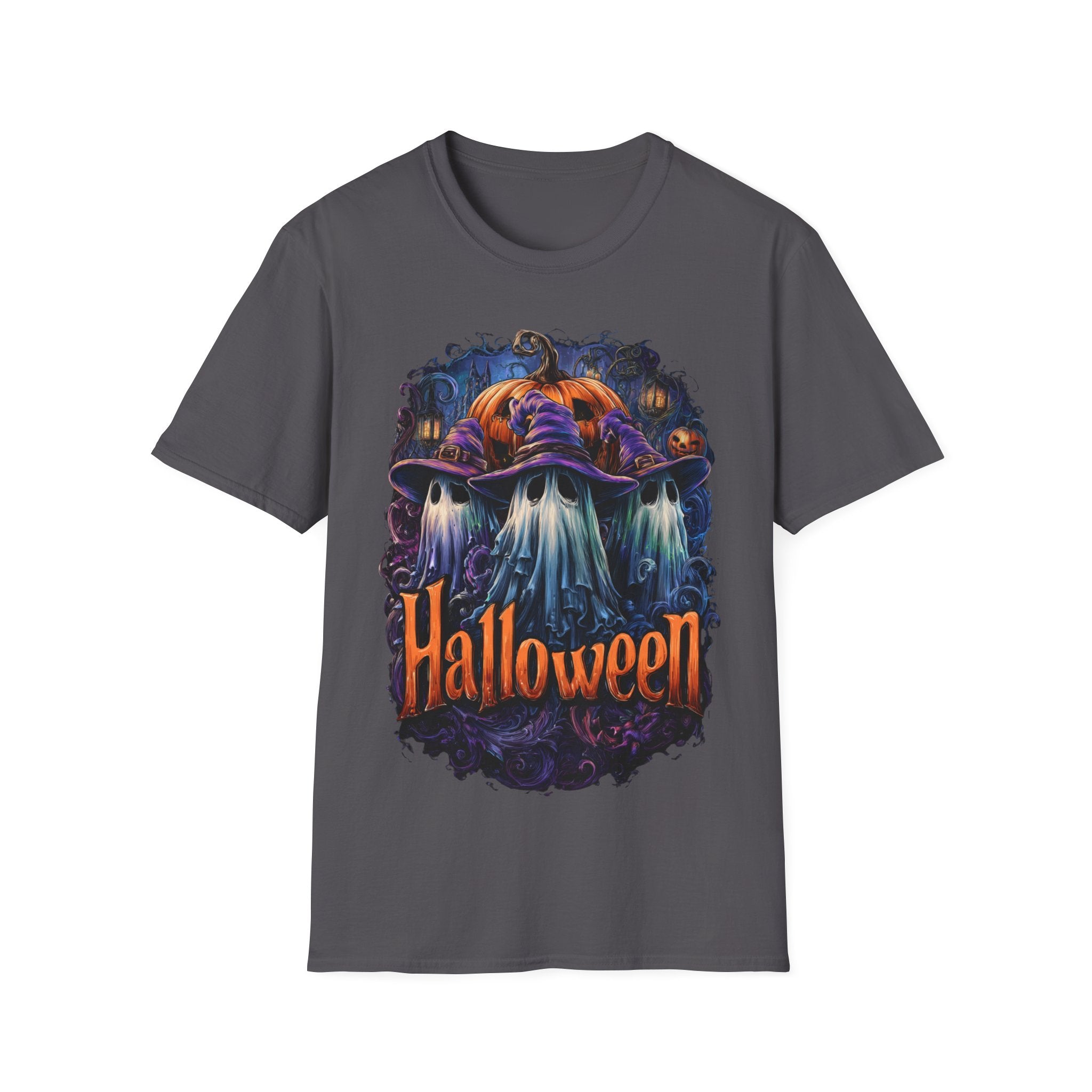 Witch Hat Ghosts Halloween Shirt – Spooky Pumpkin Ghost Tee, Cute Haunted Aesthetic Fall Graphic Tee