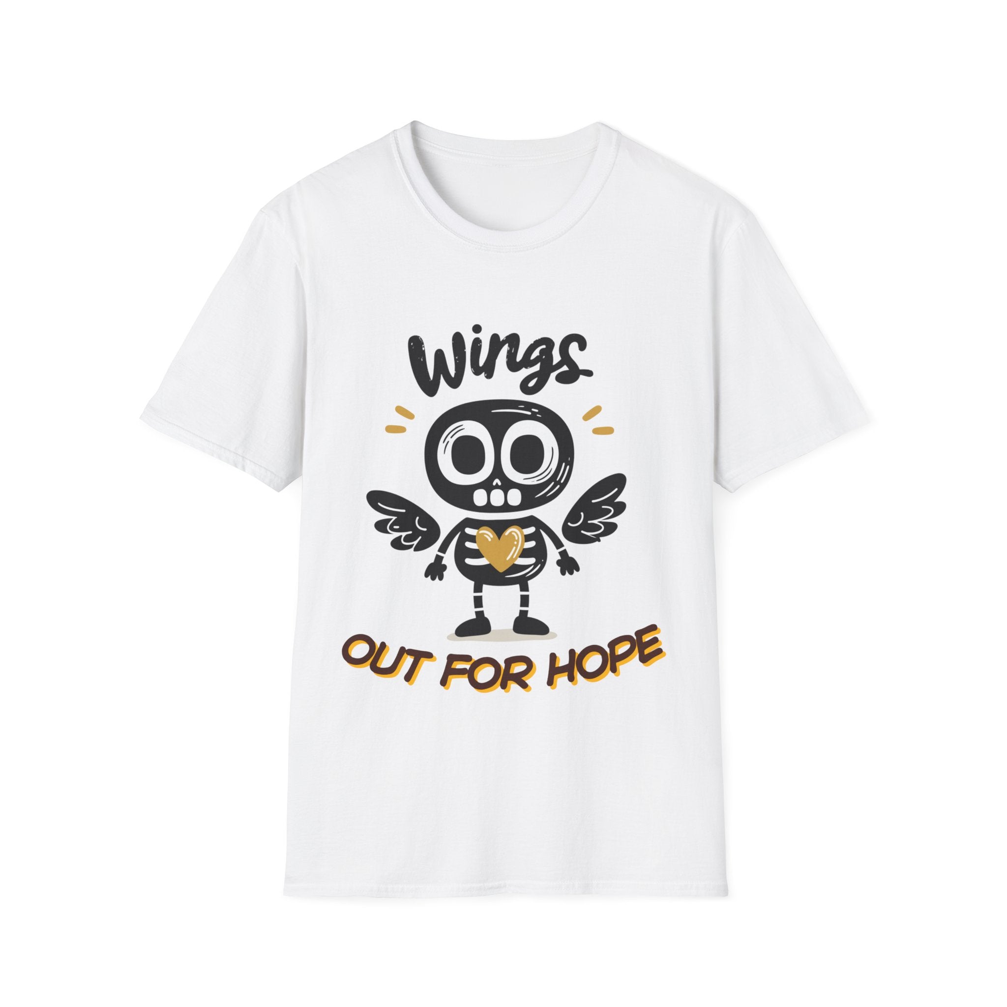 Wing Out for LOVE T-Shirt – Positive Halloween Graphic Tee | Unisex Softstyle Cotton Shirt