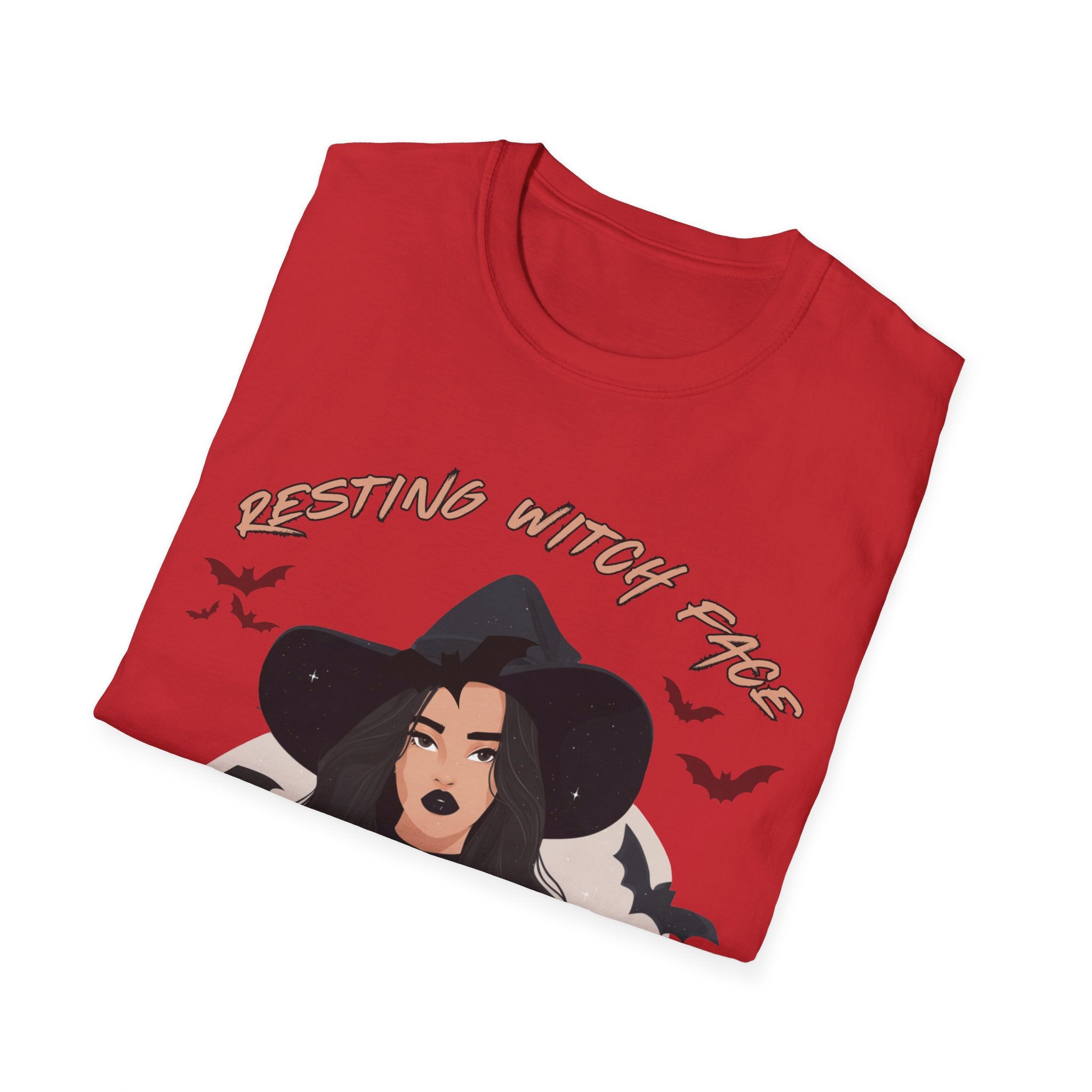 Resting Witch Face T-Shirt – Funny Halloween Graphic Tee for Women & Men | Unisex Cotton Shirt Softstyle T-Shirt