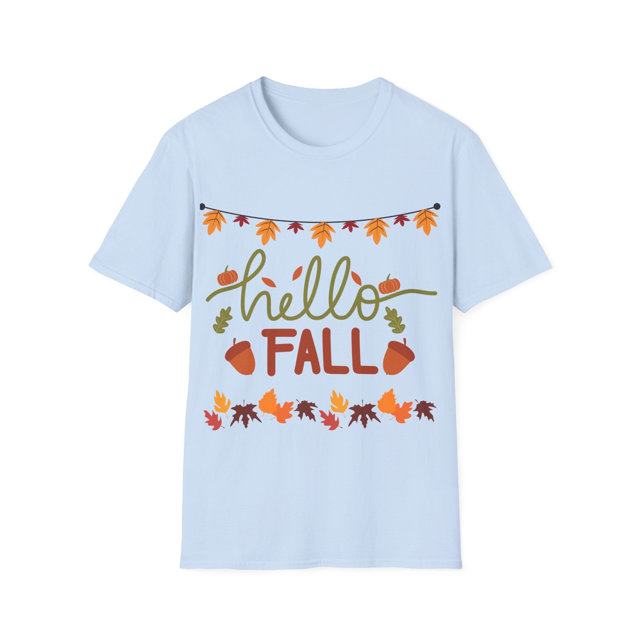 Hello Fall T-Shirt – Cute Autumn Graphic Tee | Cozy Pumpkin Season Unisex Shir