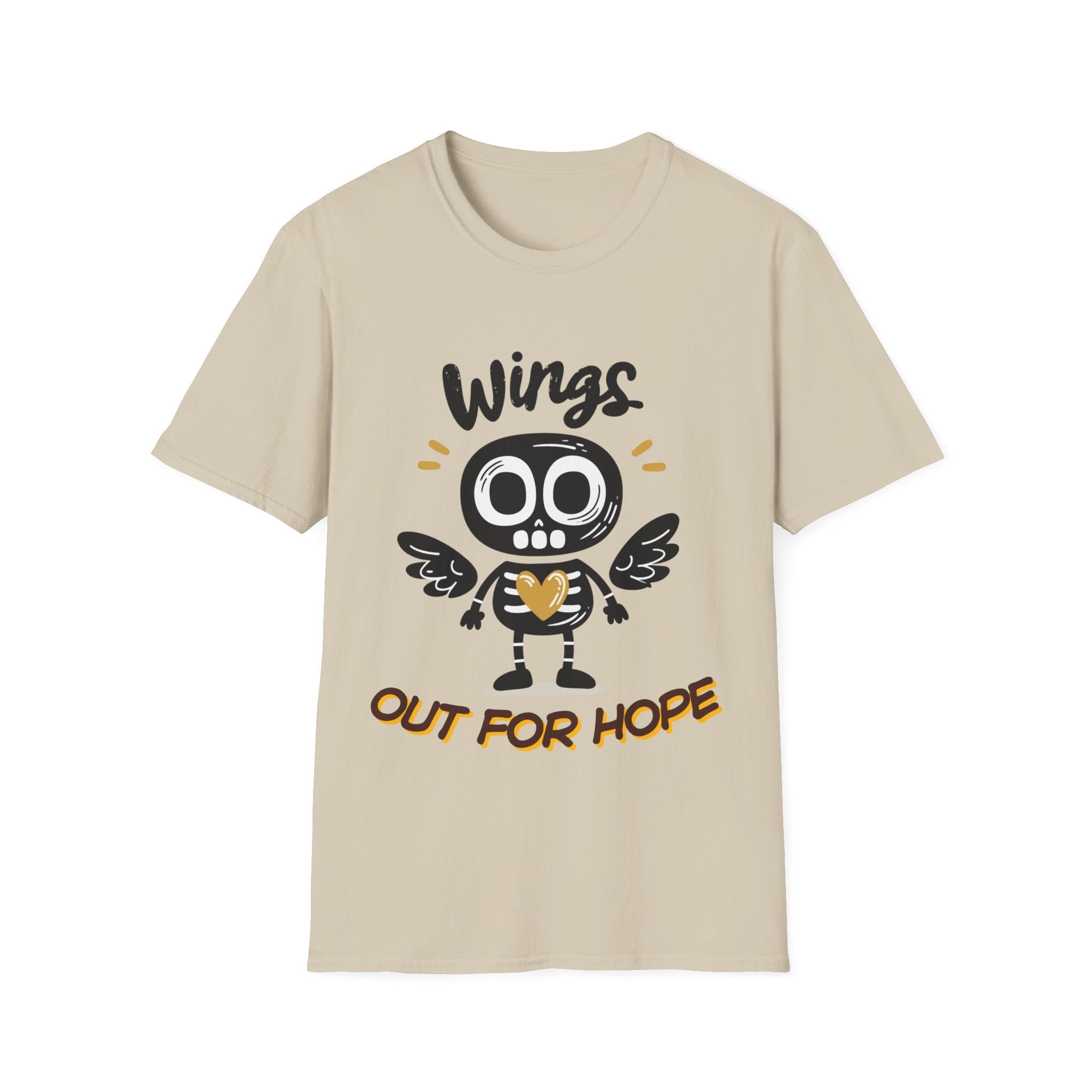 Wing Out for LOVE T-Shirt – Positive Halloween Graphic Tee | Unisex Softstyle Cotton Shirt