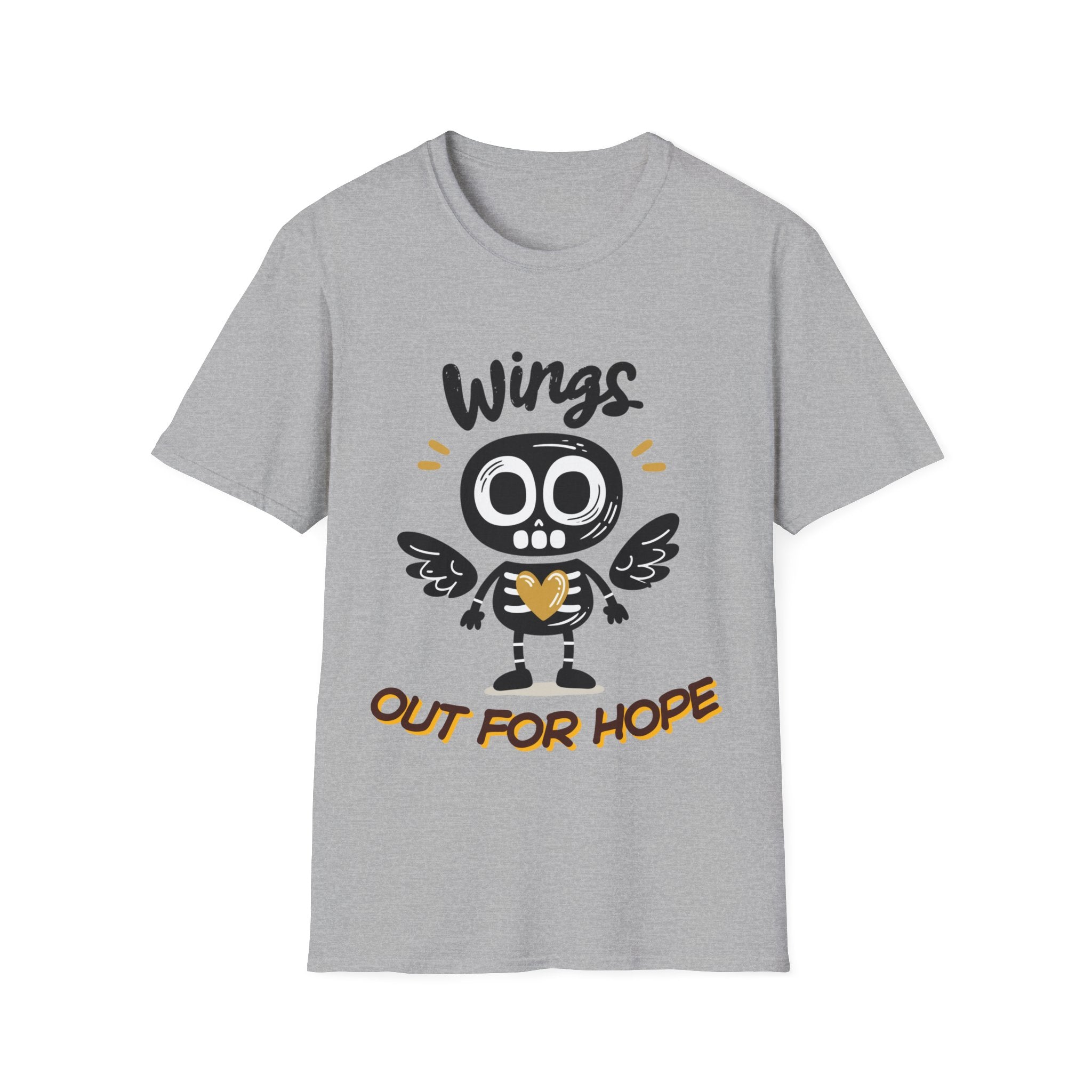 Wing Out for LOVE T-Shirt – Positive Halloween Graphic Tee | Unisex Softstyle Cotton Shirt
