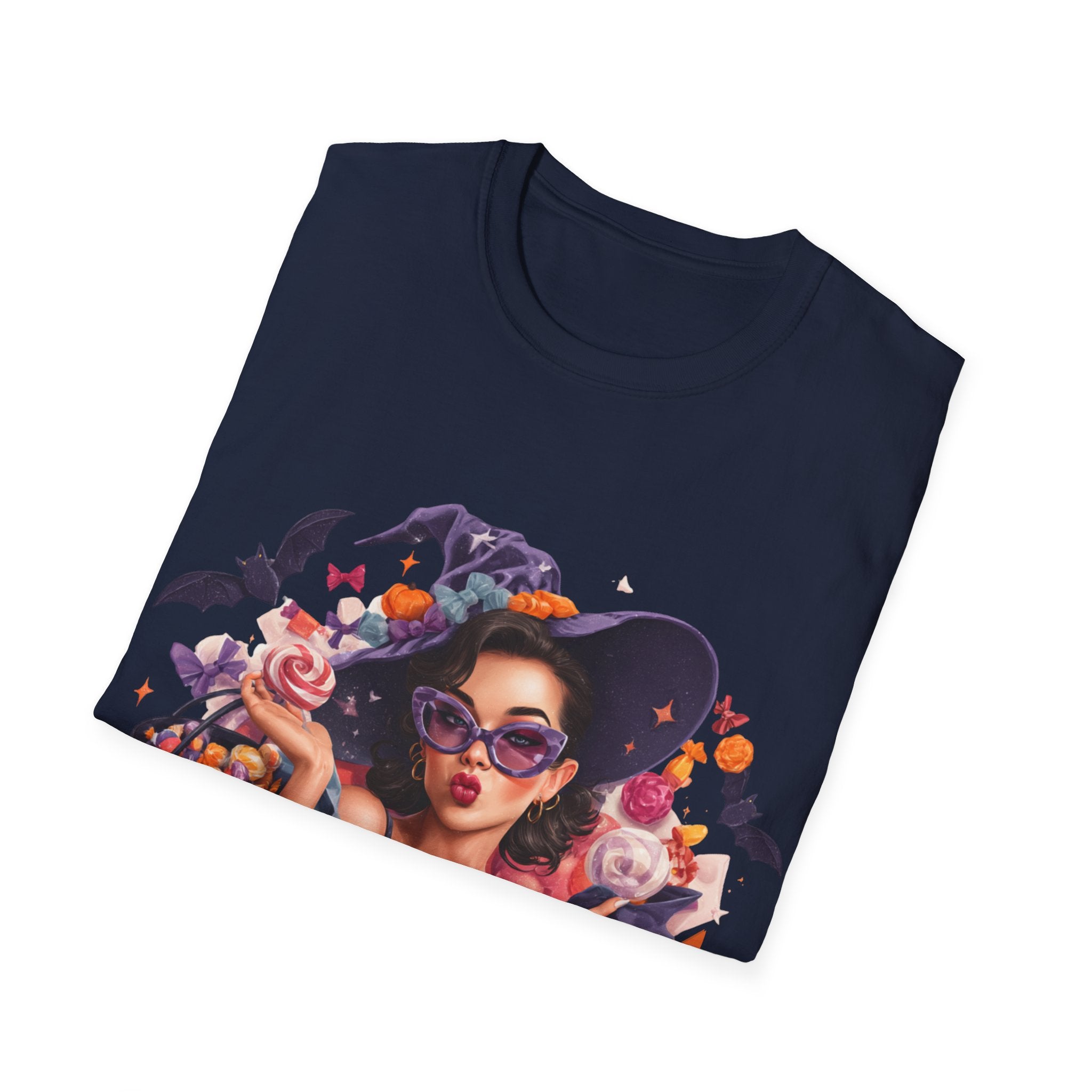 Halloween Aesthetic Witch Shirt – Retro Witch Candy Pumpkin – TeeSoftstyle T-Shirt