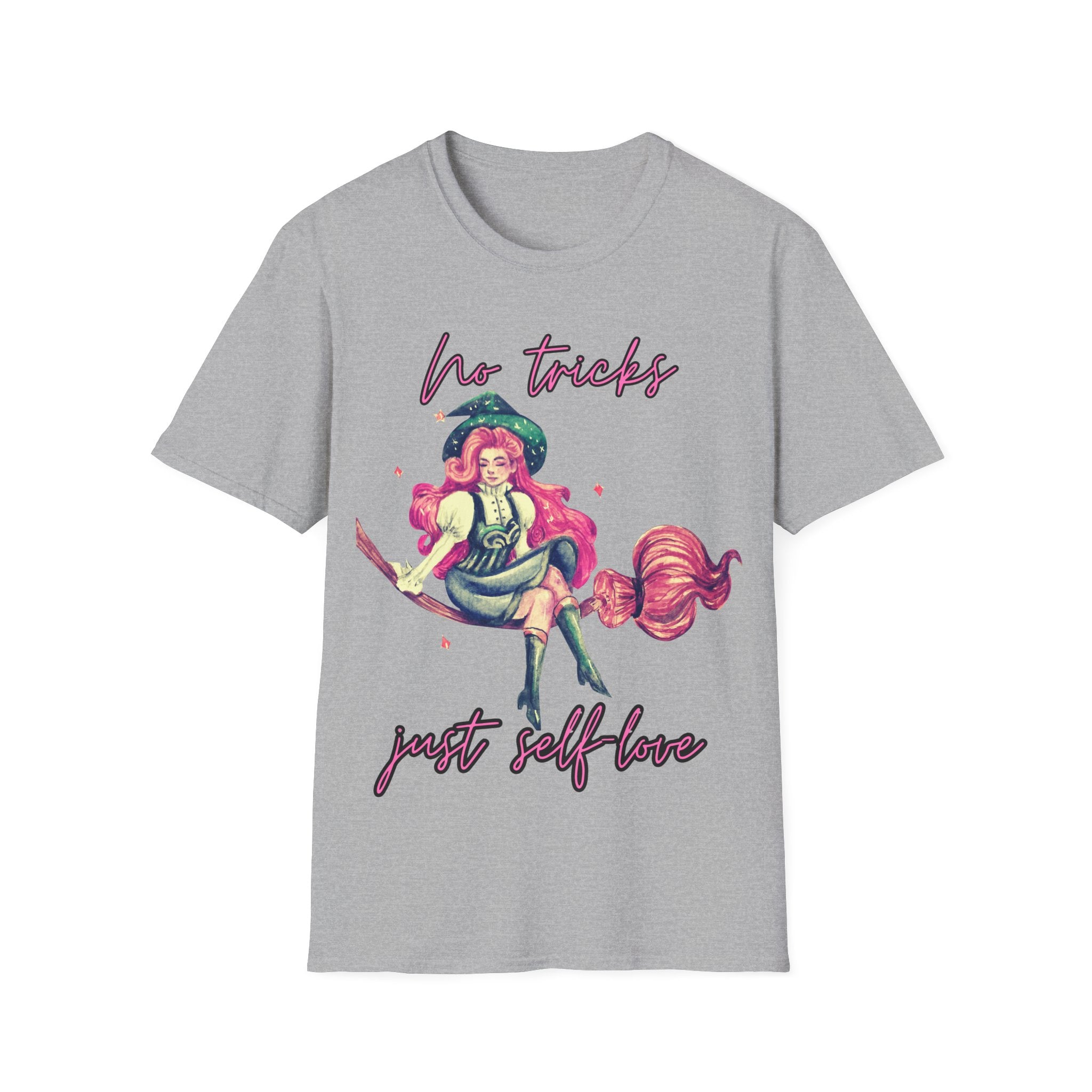 No Tricks Just Self-Love T-Shirt – Positive Halloween Graphic Tee | Unisex  Softstyle Cotton Shirt