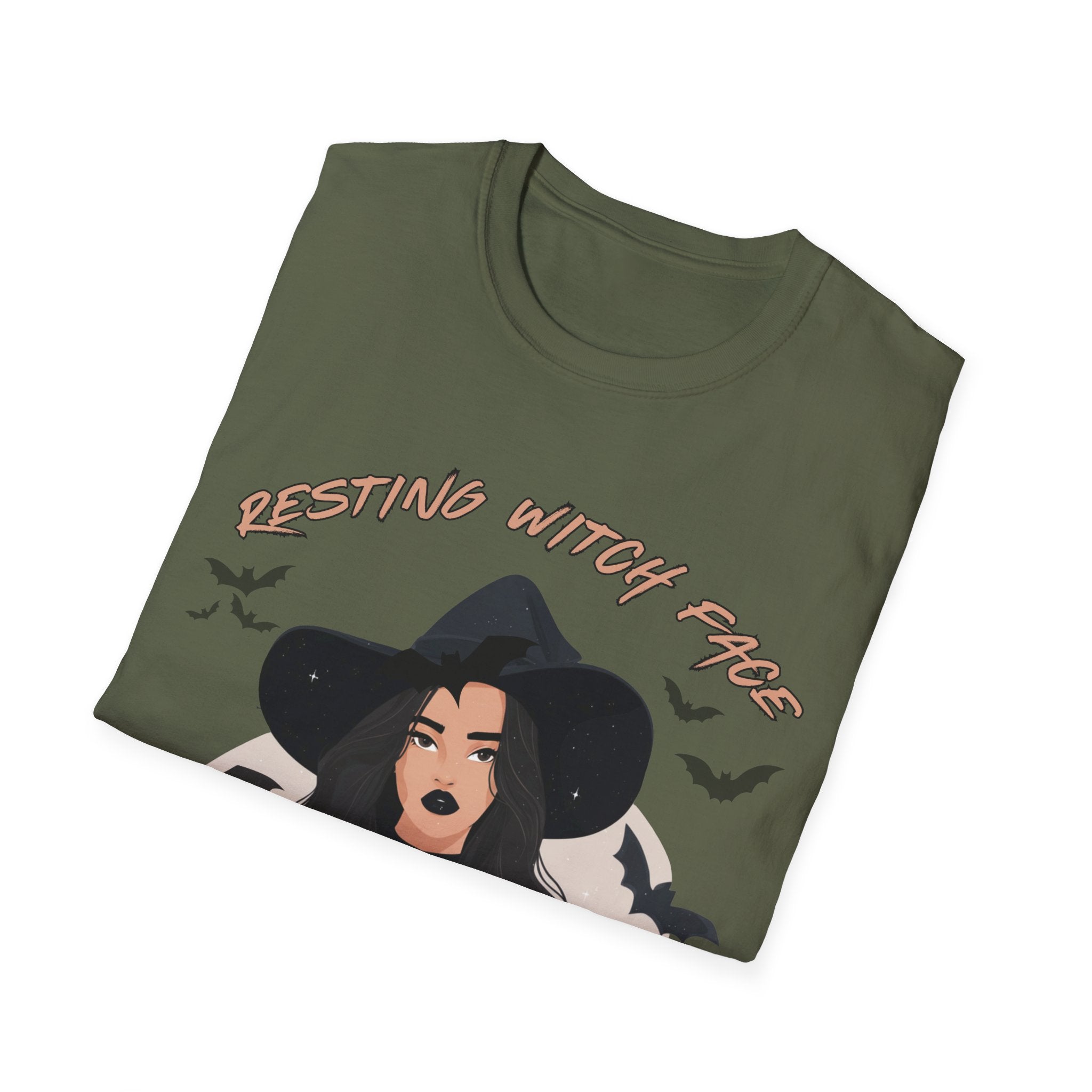 Resting Witch Face T-Shirt – Funny Halloween Graphic Tee for Women & Men | Unisex Cotton Shirt Softstyle T-Shirt