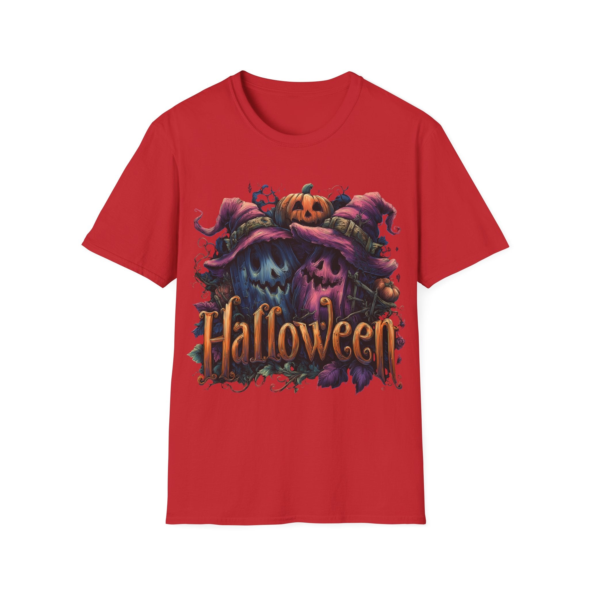 Whimsical Ghost Pumpkins Halloween Shirt – Cute Witch Hat Pumpkin Tee, Spooky Season Aesthetic Graphic Tee