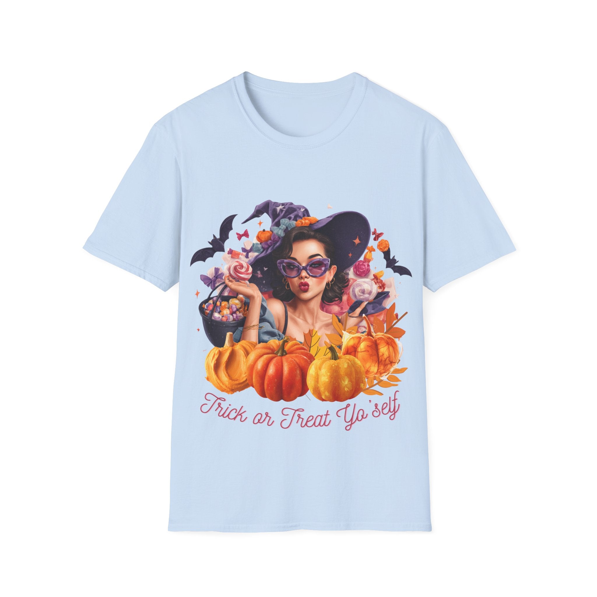 Halloween Aesthetic Witch Shirt – Retro Witch Candy Pumpkin – TeeSoftstyle T-Shirt