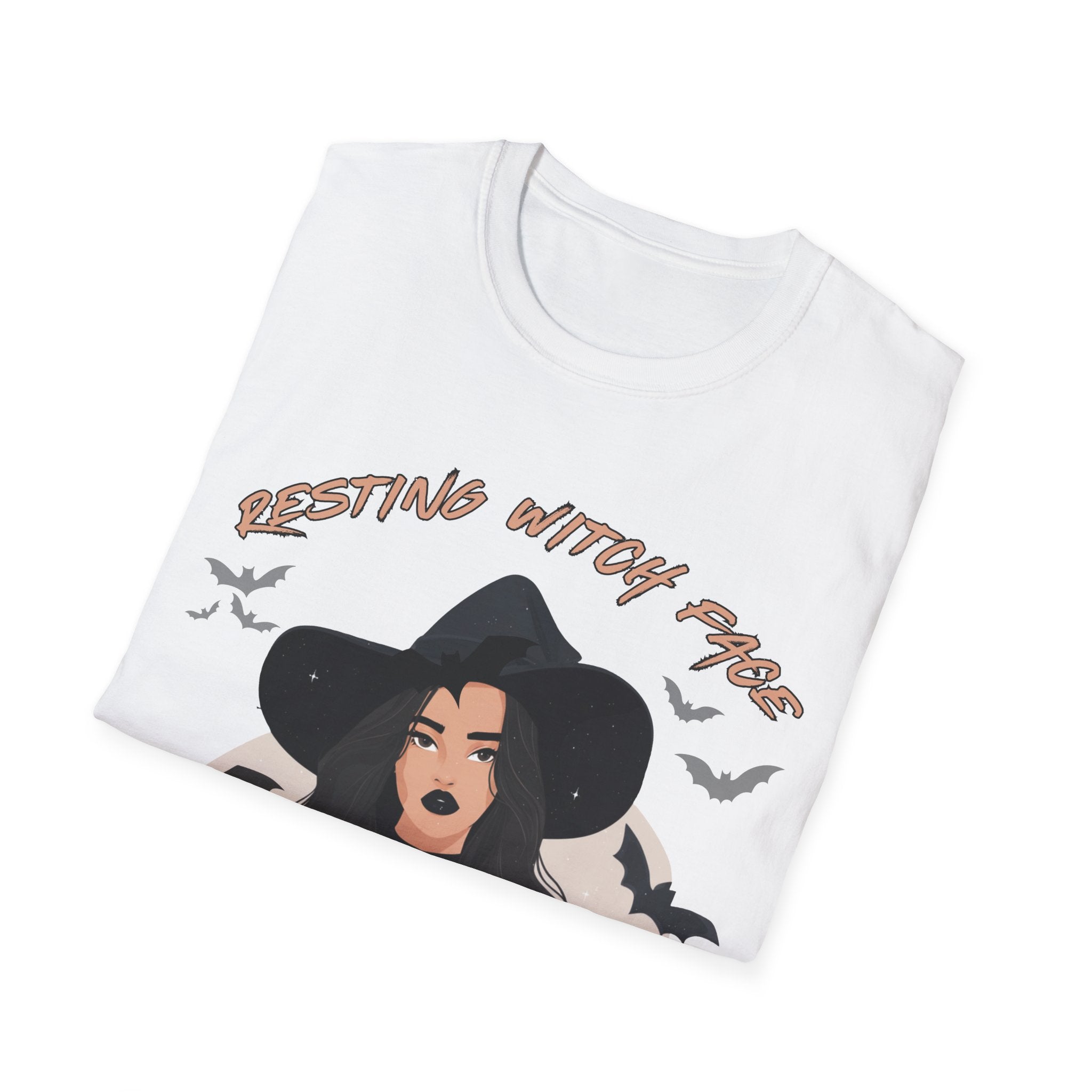 Resting Witch Face T-Shirt – Funny Halloween Graphic Tee for Women & Men | Unisex Cotton Shirt Softstyle T-Shirt