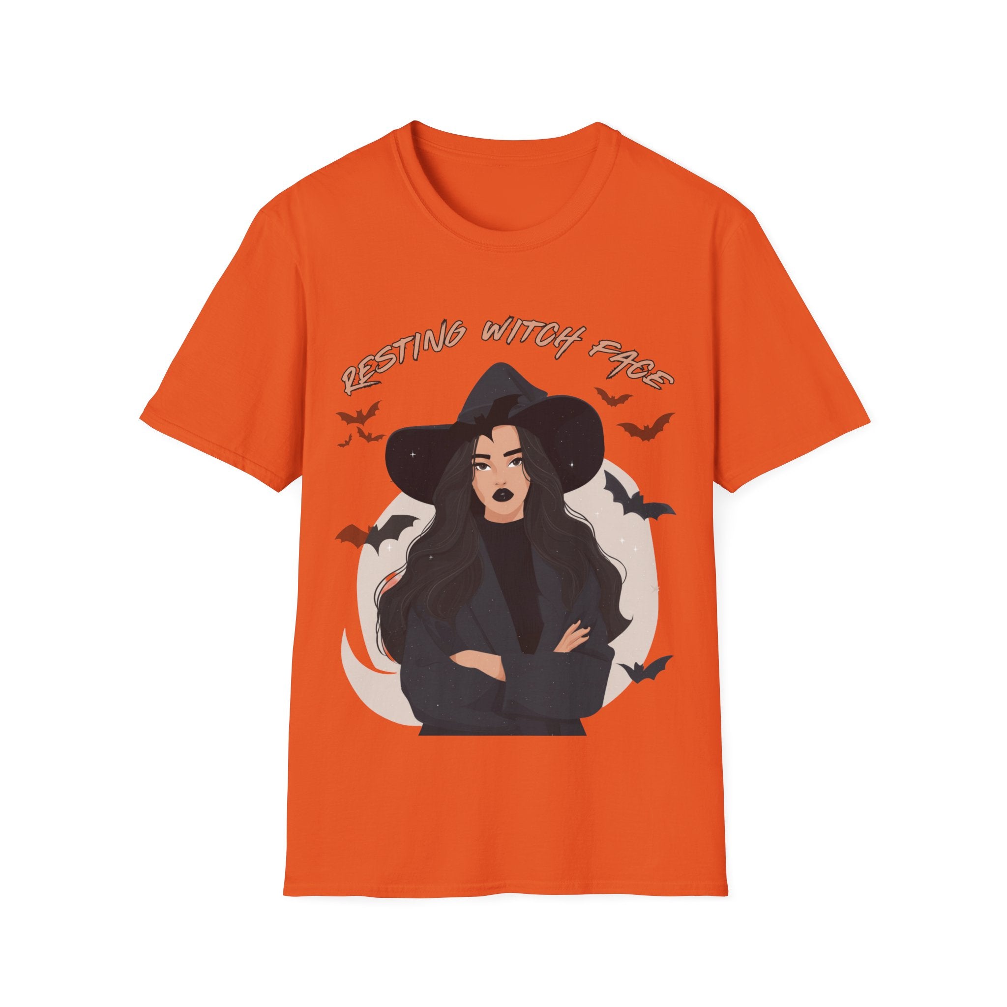 Resting Witch Face T-Shirt – Funny Halloween Graphic Tee for Women & Men | Unisex Cotton Shirt Softstyle T-Shirt