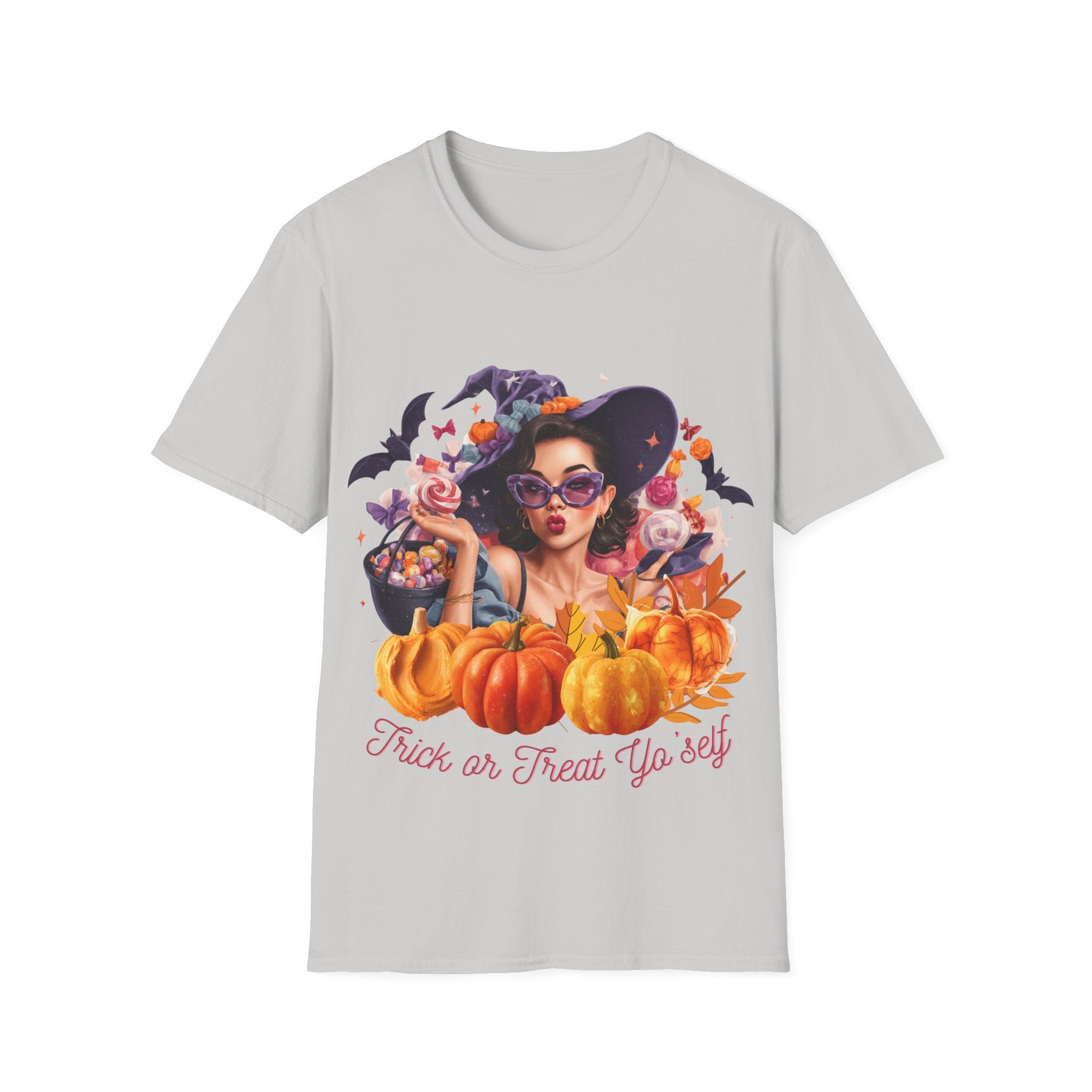 Halloween Aesthetic Witch Shirt – Retro Witch Candy Pumpkin – TeeSoftstyle T-Shirt
