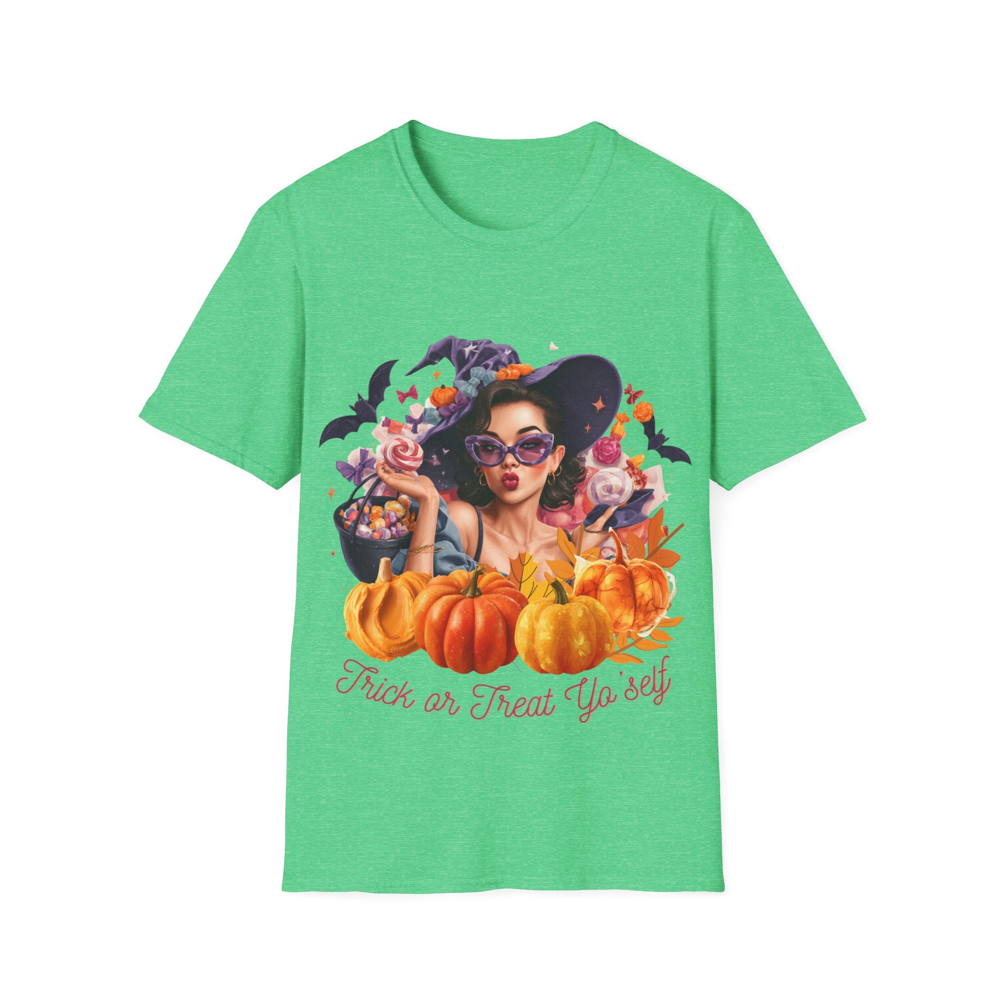 Halloween Aesthetic Witch Shirt – Retro Witch Candy Pumpkin – TeeSoftstyle T-Shirt