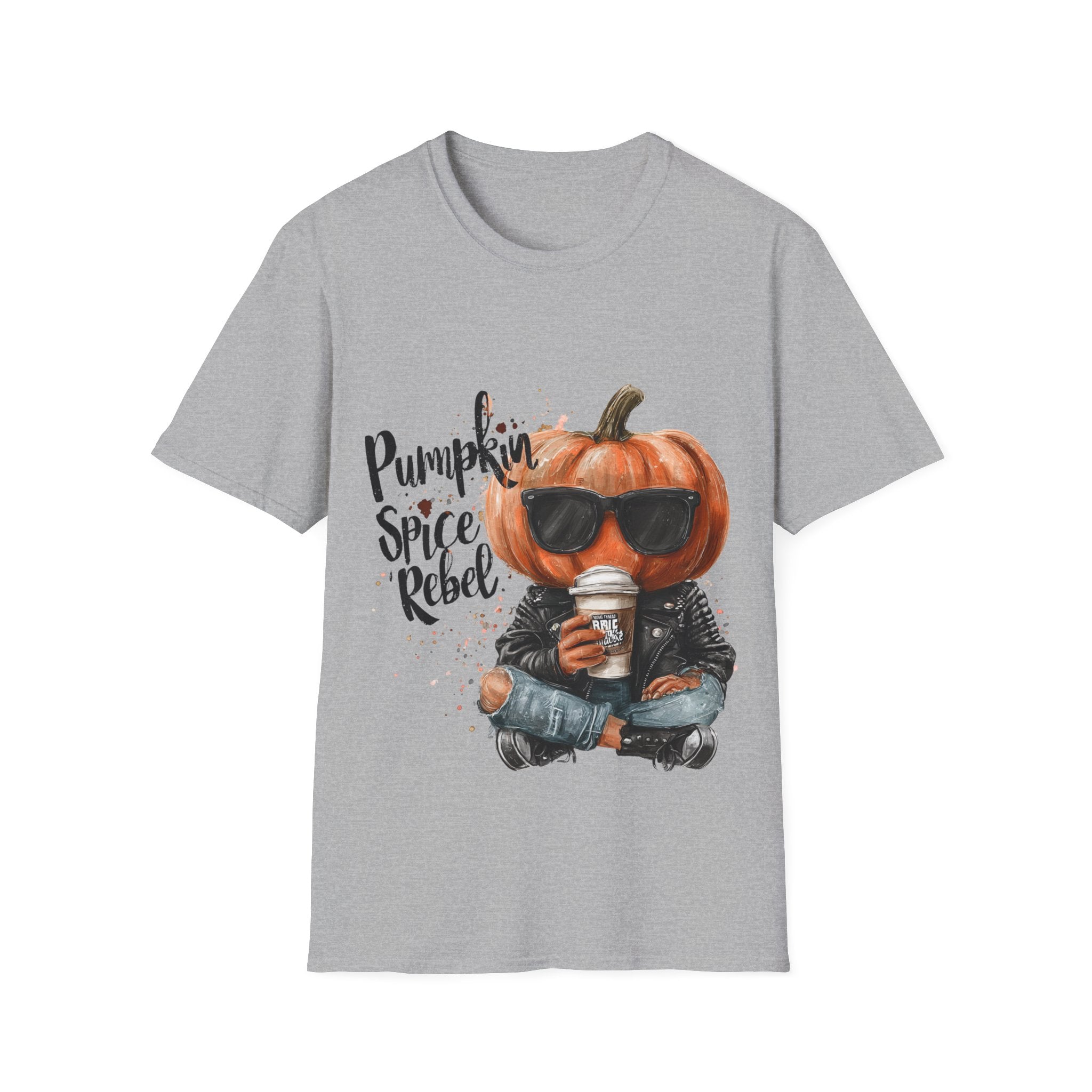 Funny Spooky Tee – Pumpkin Spice Rebel Halloween Graphic Shirt - Unisex Softstyle T-Shirt