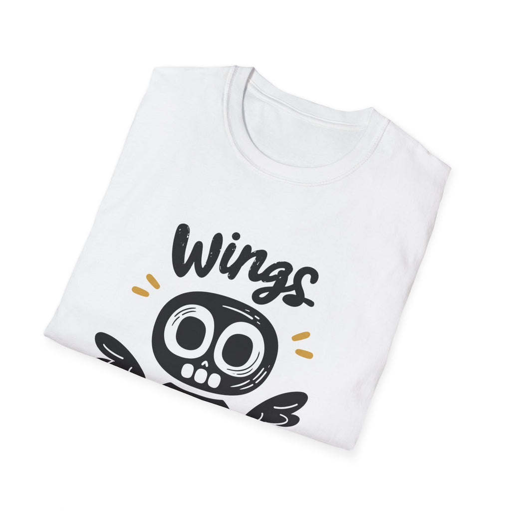 Wing Out for LOVE T-Shirt – Positive Halloween Graphic Tee | Unisex Softstyle Cotton Shirt