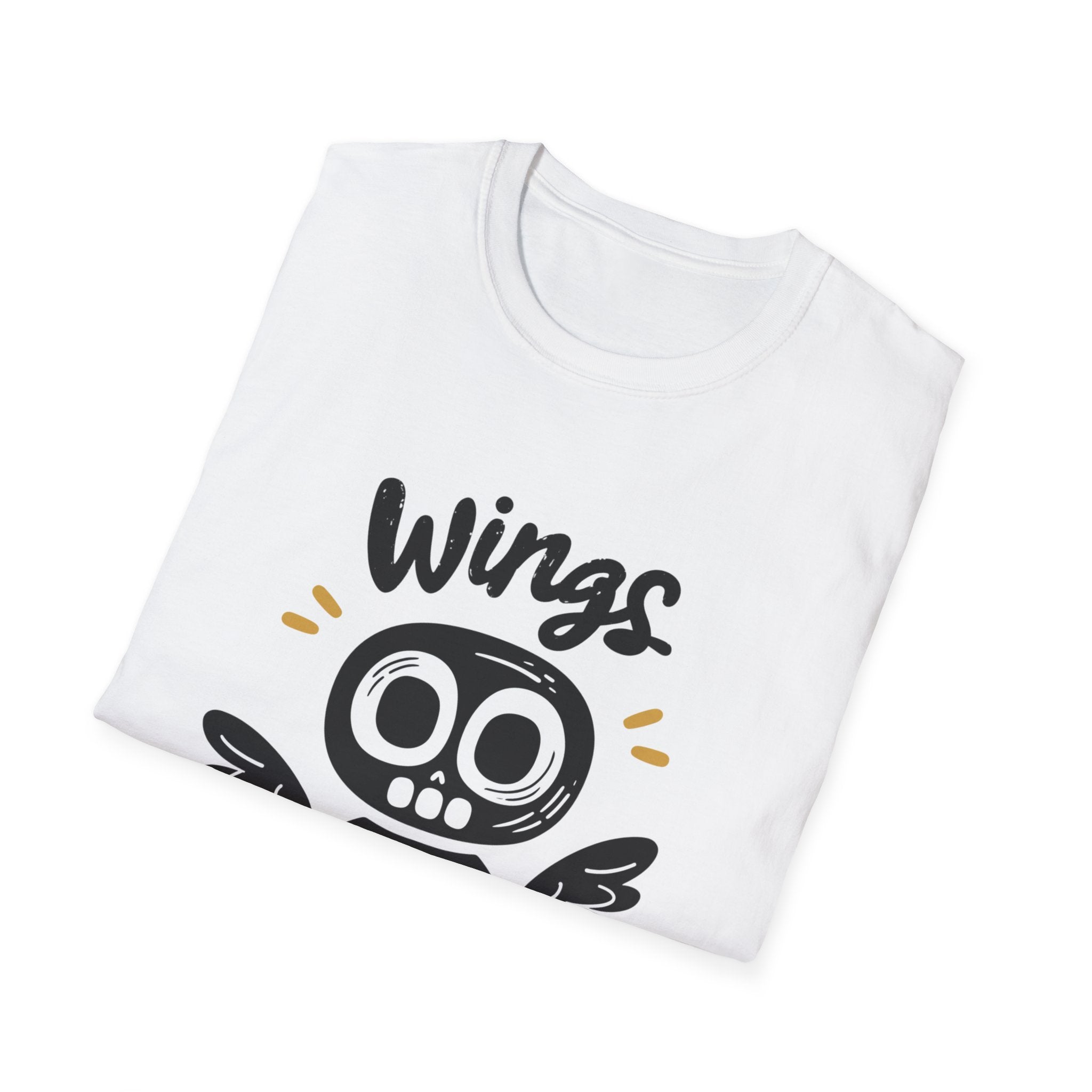 Wing Out for LOVE T-Shirt – Positive Halloween Graphic Tee | Unisex Softstyle Cotton Shirt