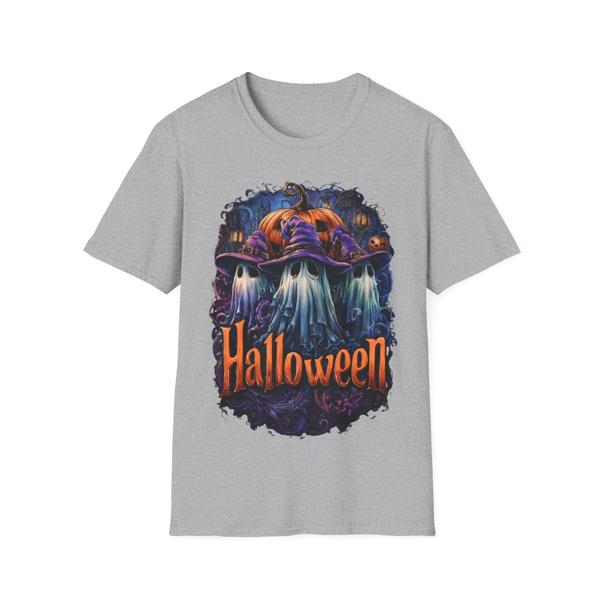 Witch Hat Ghosts Halloween Shirt – Spooky Pumpkin Ghost Tee, Cute Haunted Aesthetic Fall Graphic Tee