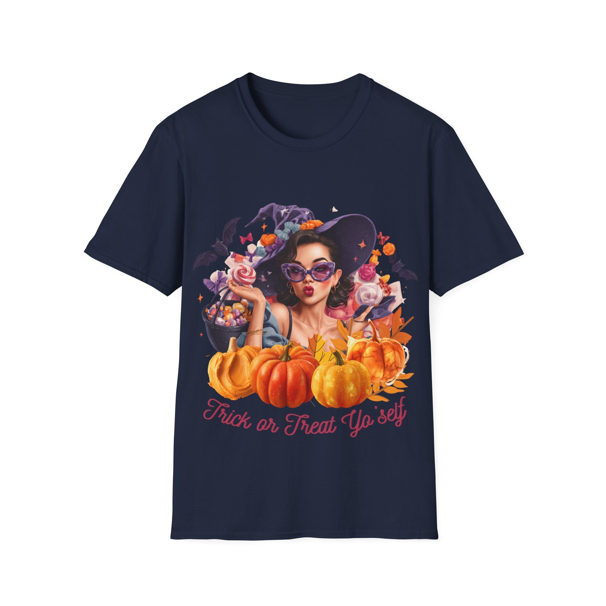 Halloween Aesthetic Witch Shirt – Retro Witch Candy Pumpkin – TeeSoftstyle T-Shirt