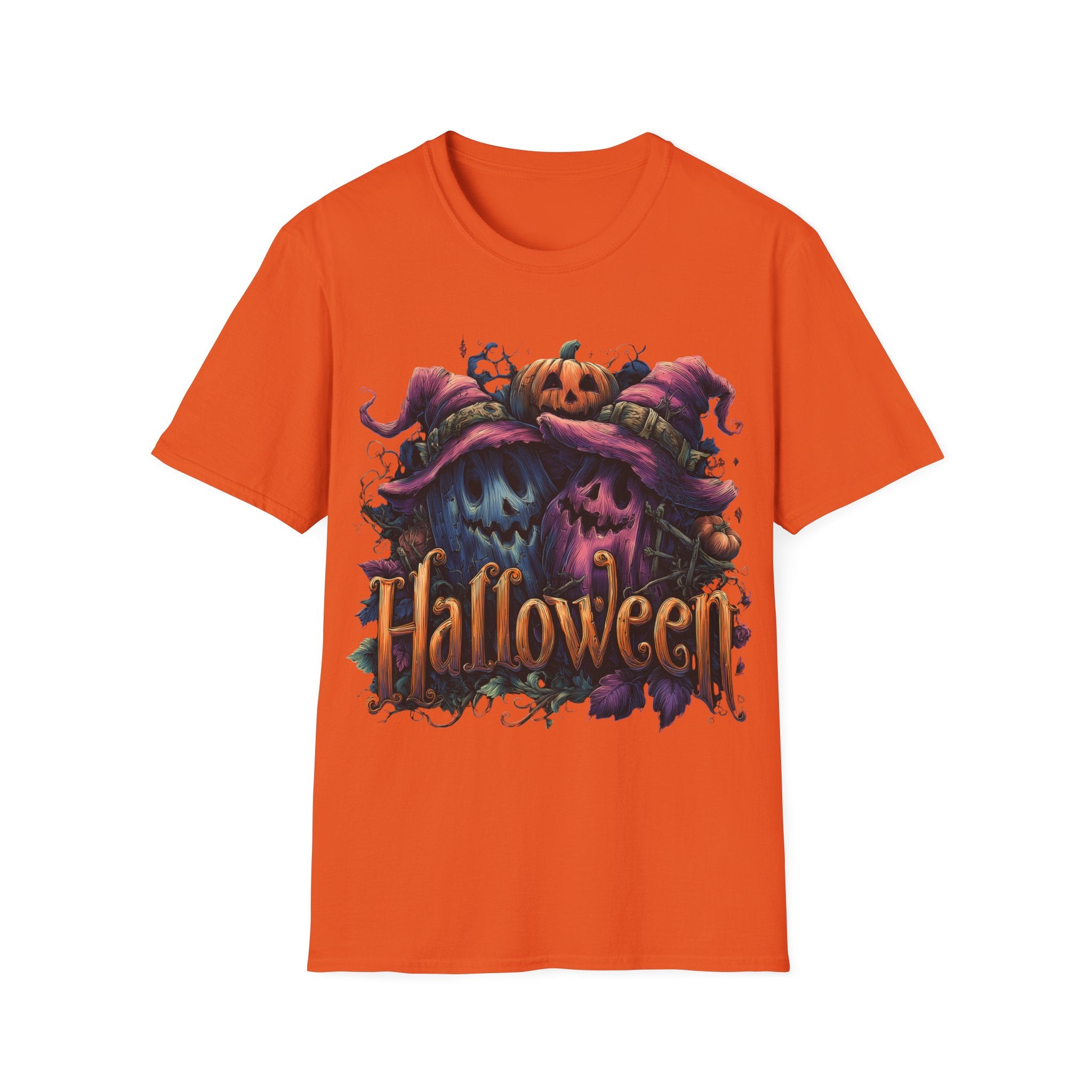 Whimsical Ghost Pumpkins Halloween Shirt – Cute Witch Hat Pumpkin Tee, Spooky Season Aesthetic Graphic Tee