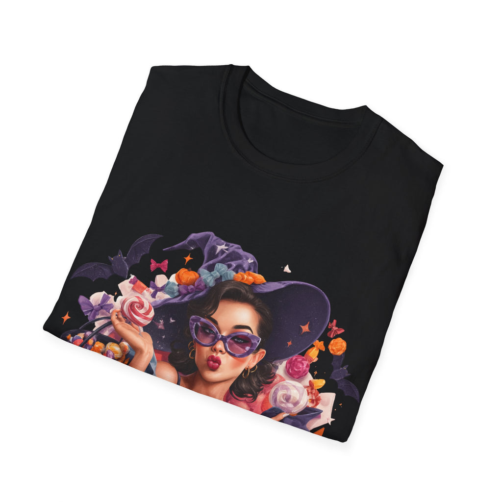 Halloween Aesthetic Witch Shirt – Retro Witch Candy Pumpkin – TeeSoftstyle T-Shirt