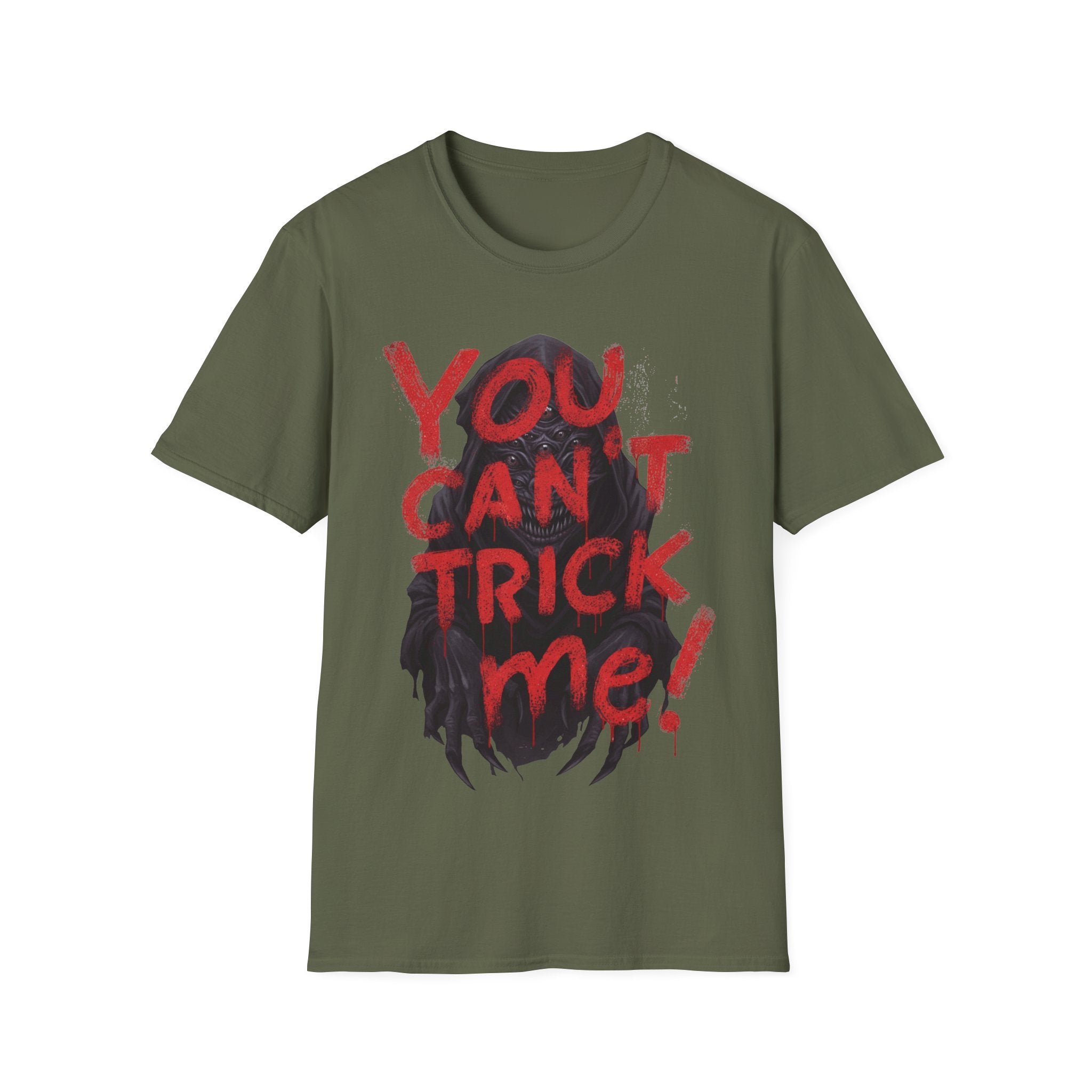 You Can’t Trick Me Tee – Creepy Grim Reaper Halloween Shirt - Everyday Unisex Cotton T-Shirt – Comfortable, Modern Fit, Long-Lasting Wear