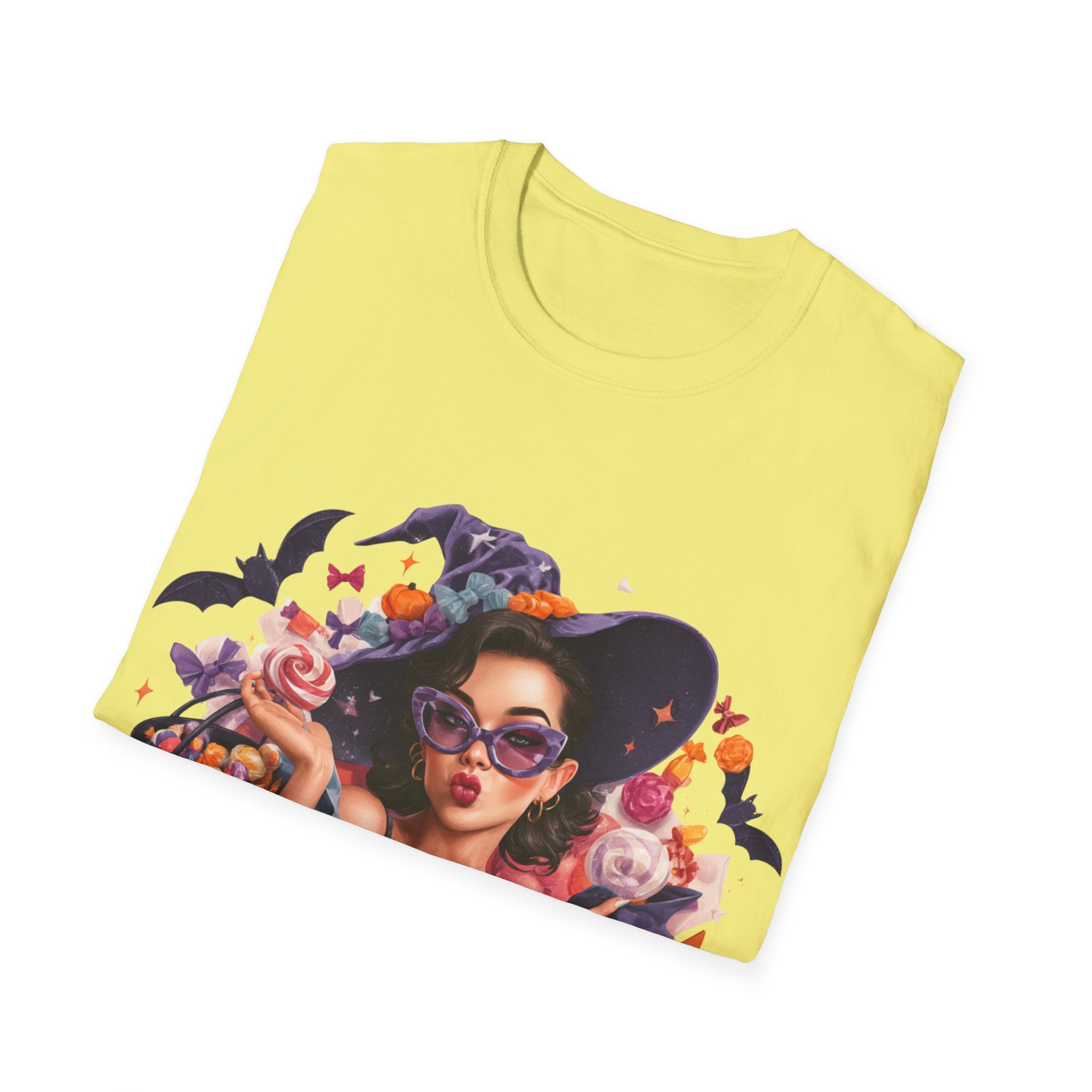 Halloween Aesthetic Witch Shirt – Retro Witch Candy Pumpkin – TeeSoftstyle T-Shirt
