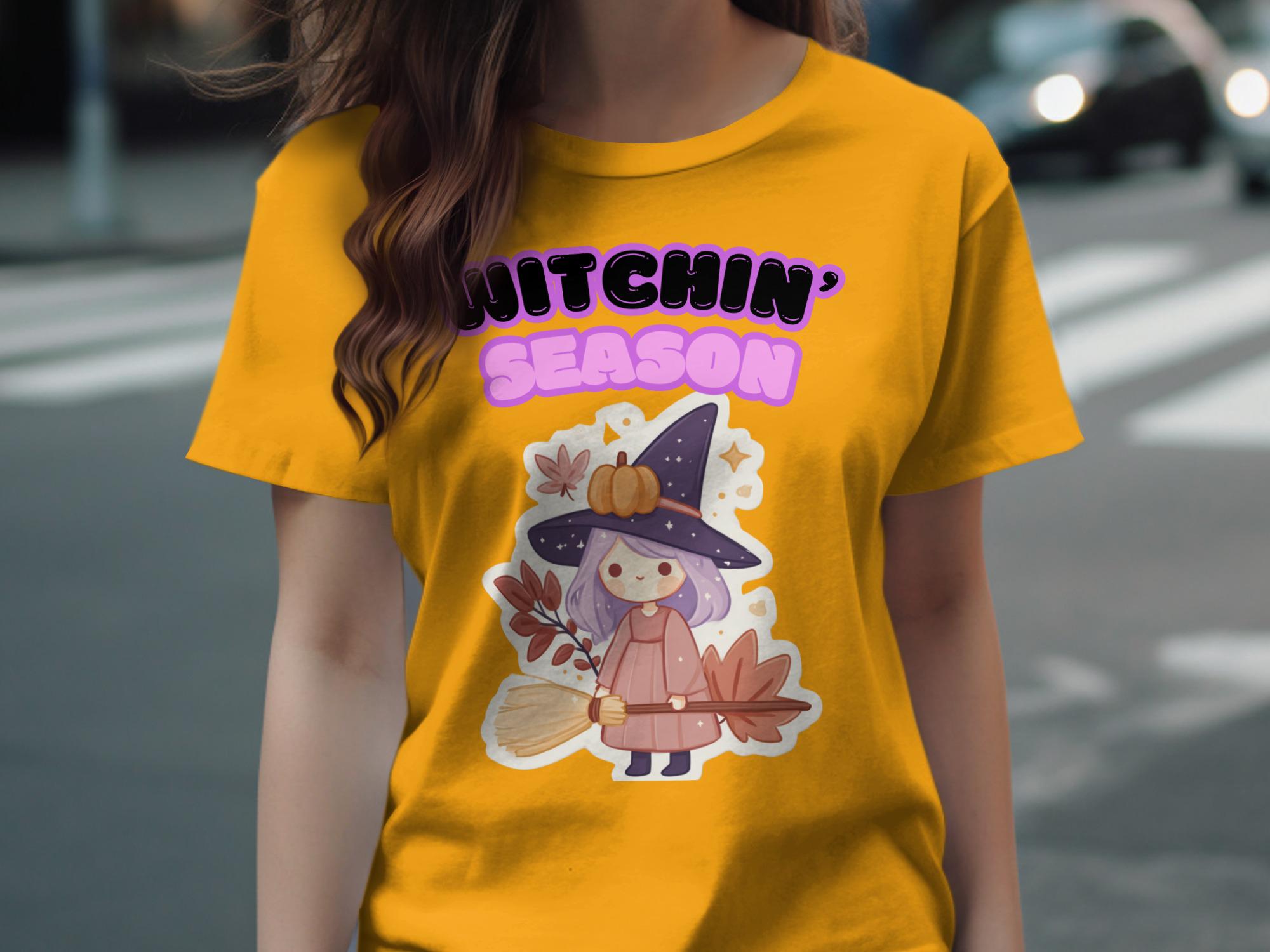 Halloween Witchin&#39; Season T-Shirt, Cute Witch Shirt, Fall Halloween Graphic Tee, Spooky Season Shirt, Halloween Costume Top