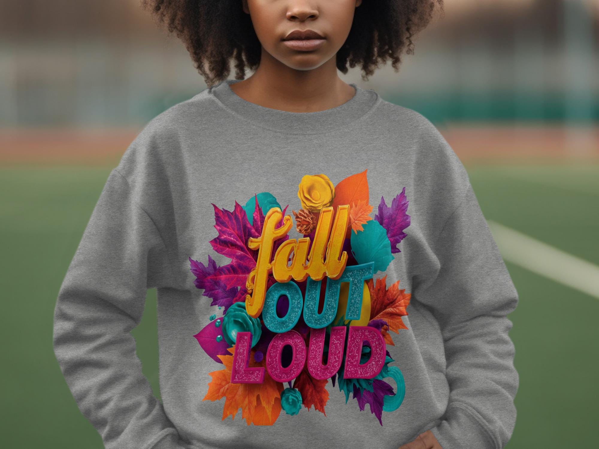 Fall Out Loud Sweatshirt, Colorful Fall Leaves Graphic Sweatshirt, Autumn Season Cozy Pullover, Fall Fashion Statement Sweater
