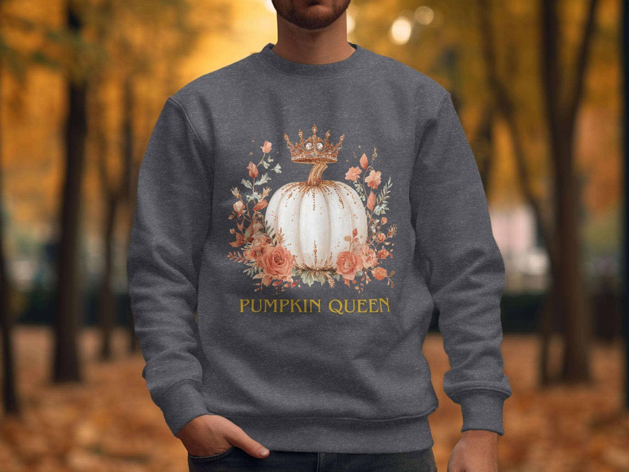 Pumpkin Queen Shirt, Fall Sweatshirt, Autumn Inspired Clothing, Cozy Fall Apparel, Trendy Pumpkin Outfit, Seasonal Graphic Sweater