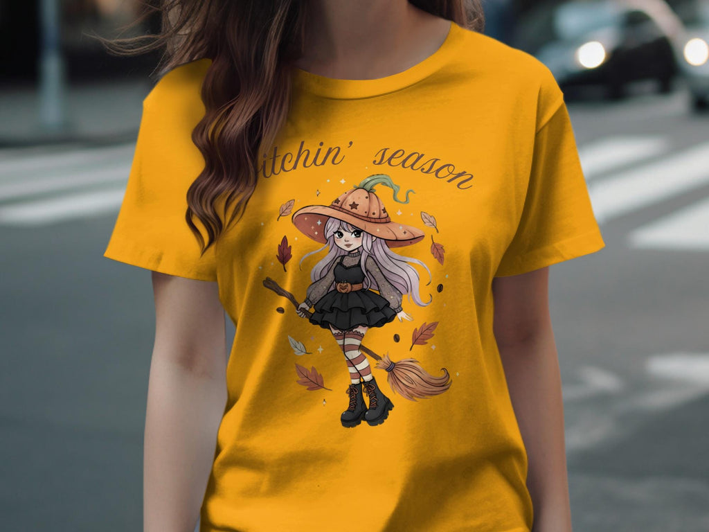 Cute Witchin&#39; Season Shirt, Halloween Graphic Tee, Autumn Witch Shirt, Spooky Season T-Shirt, Fall Holiday Graphic Tee, Halloween Apparel