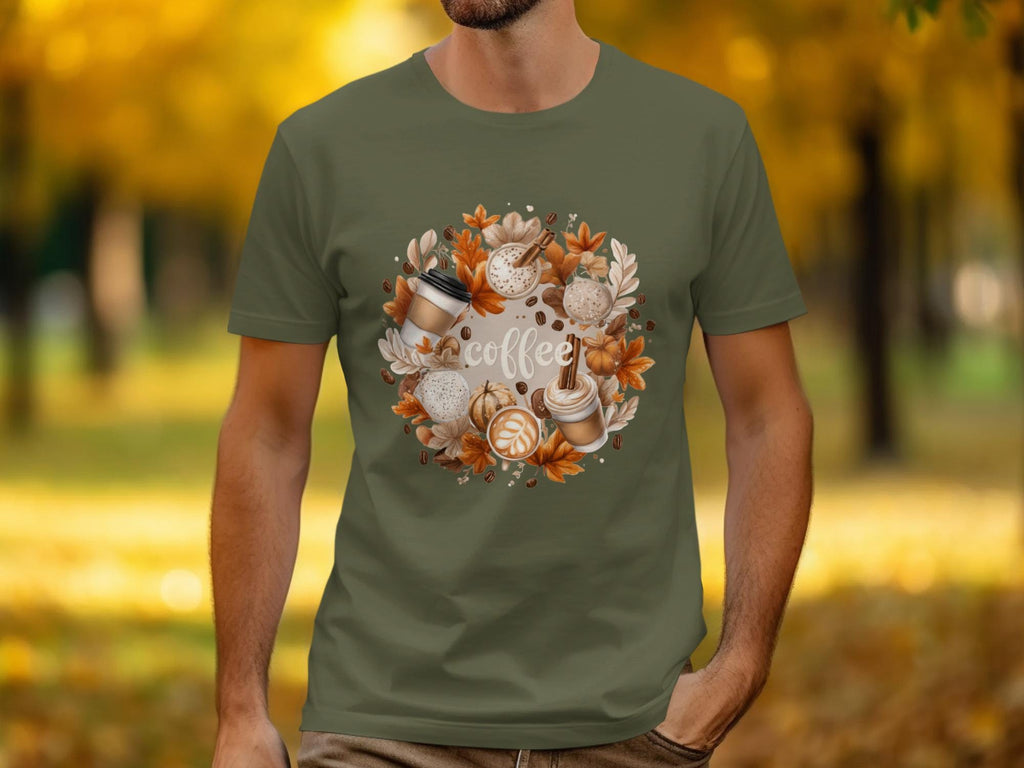 Coffee Lovers T-Shirt, Coffee Themed Graphic Tee, Autumn Coffee Shirt, Fall Coffee Lovers Tee, Coffee Enthusiast Gift